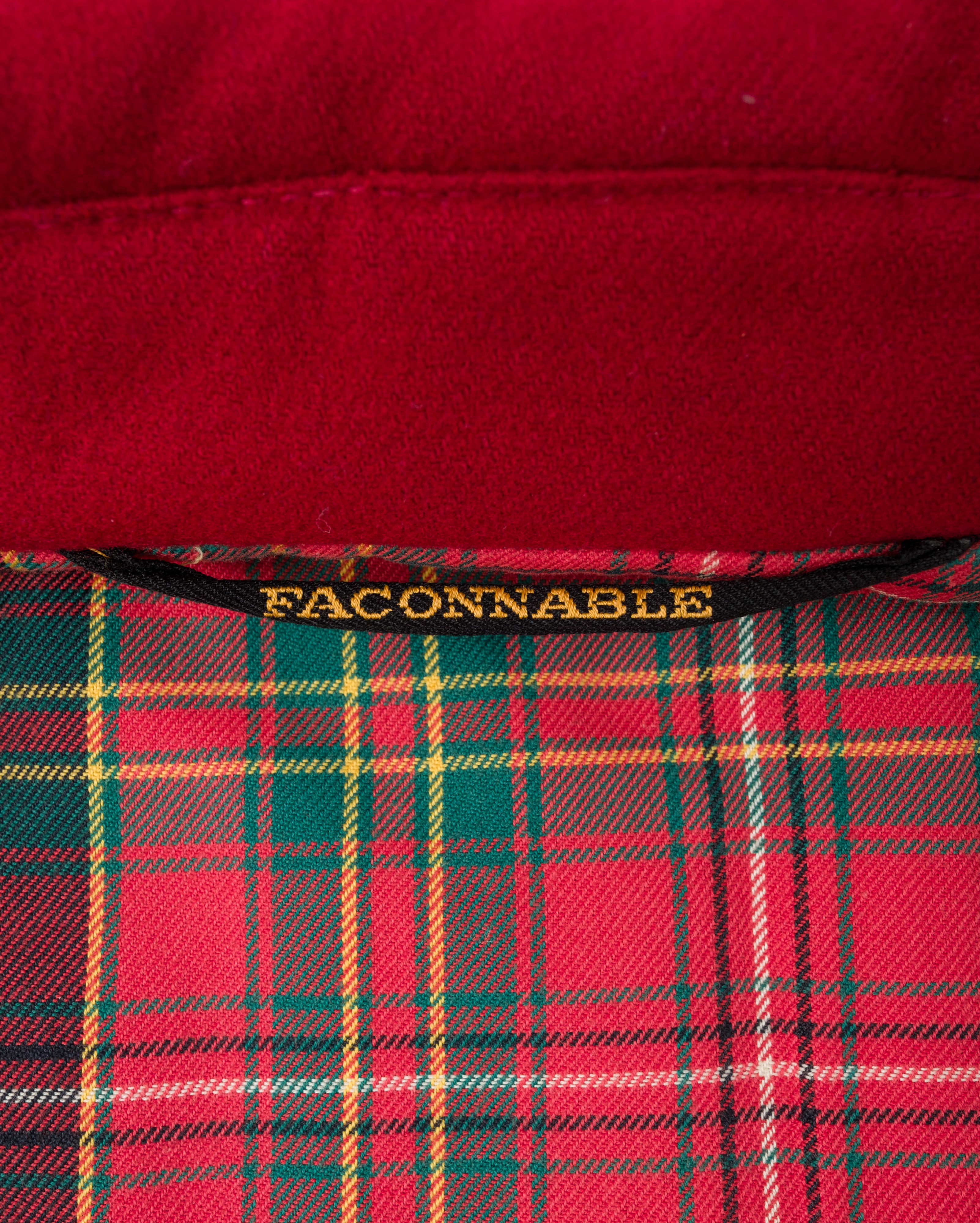 【~80’s】Vintage Façonnable Mixed Wool Crazy Pattern Blouson With Chin Strap Size.L