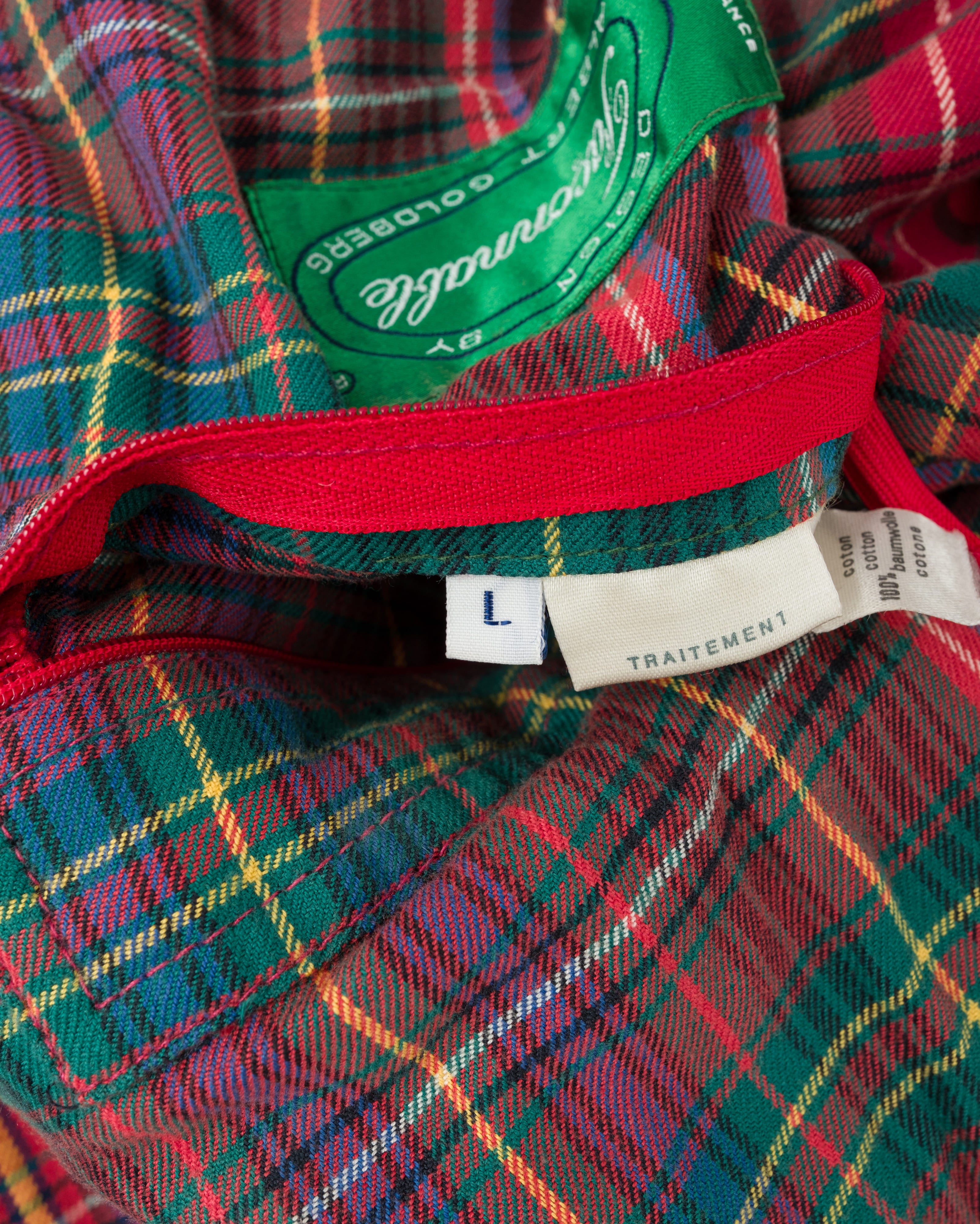 【~80’s】Vintage Façonnable Mixed Wool Crazy Pattern Blouson With Chin Strap Size.L