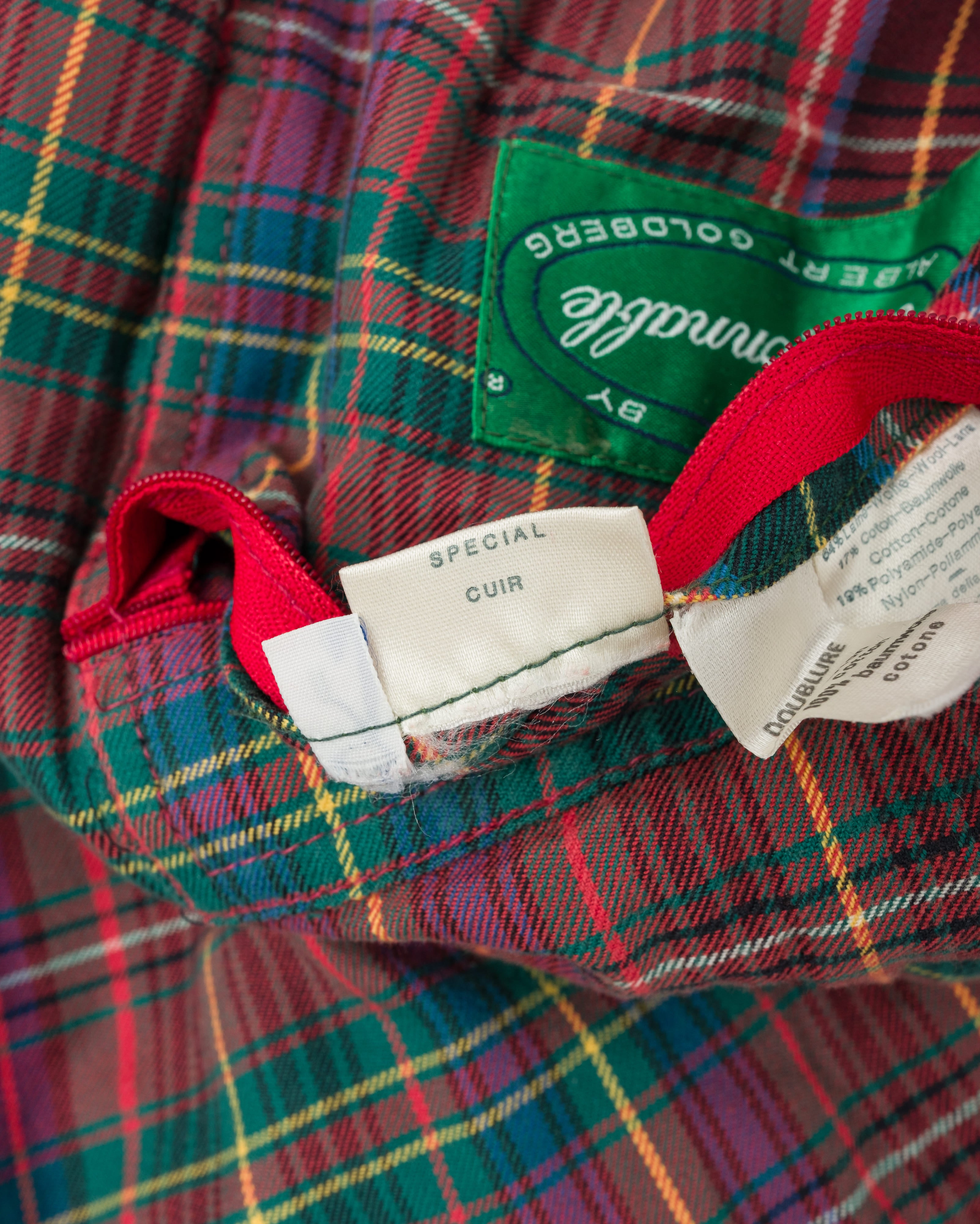【~80’s】Vintage Façonnable Mixed Wool Crazy Pattern Blouson With Chin Strap Size.L