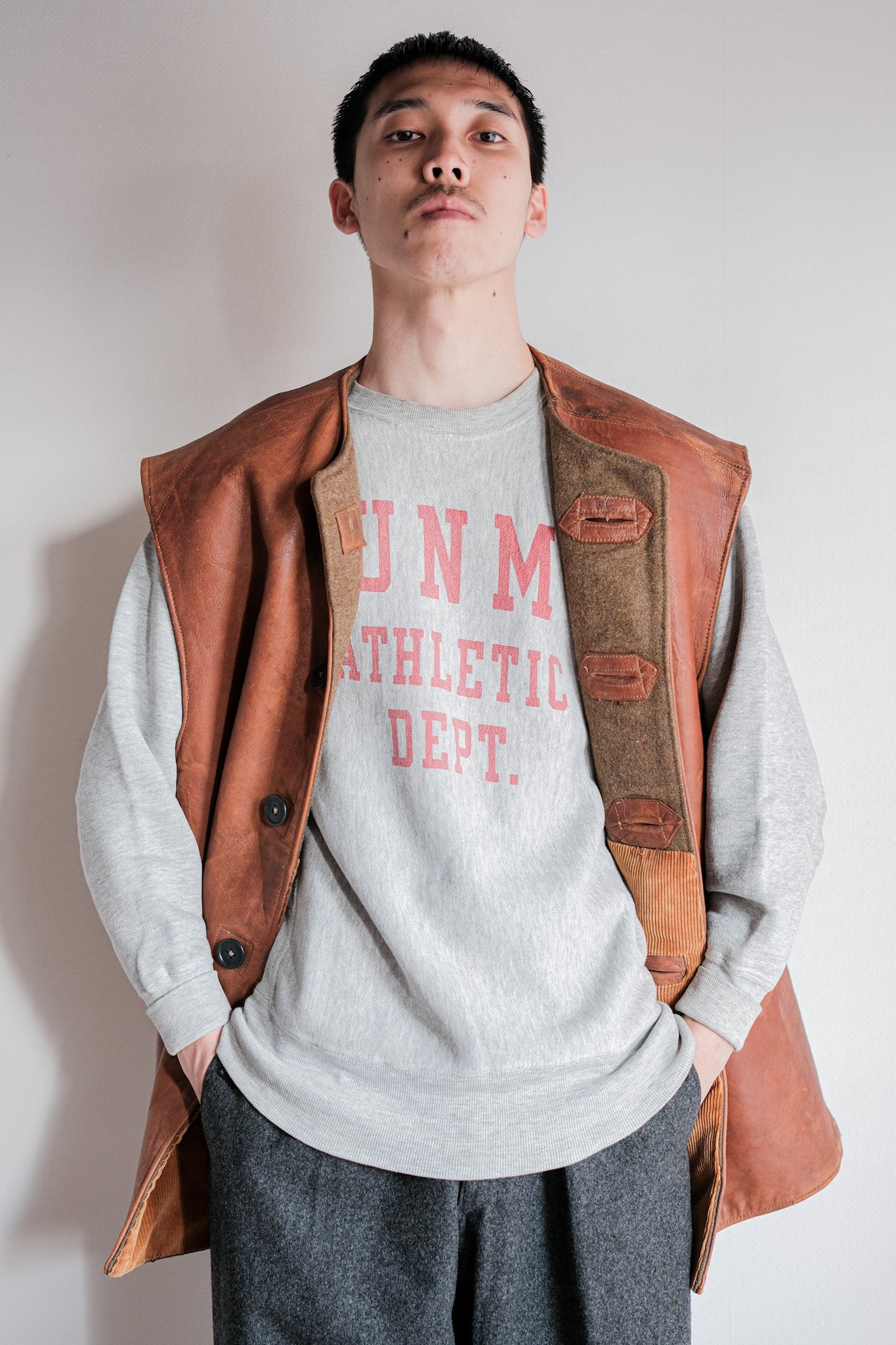 【~40's】British Army Jerkin Leather Vest "Modified"