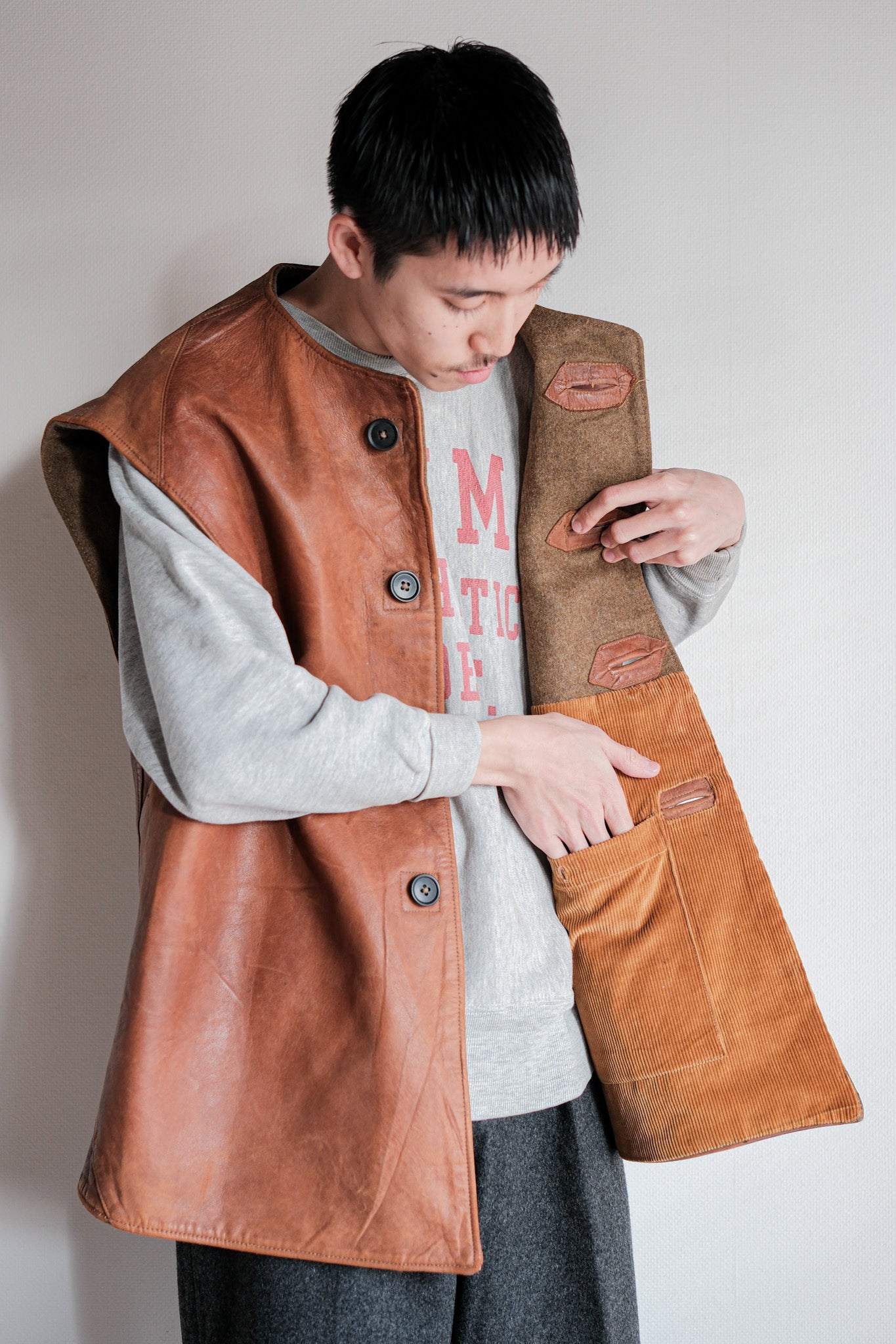 【~40's】British Army Jerkin Leather Vest "Modified"