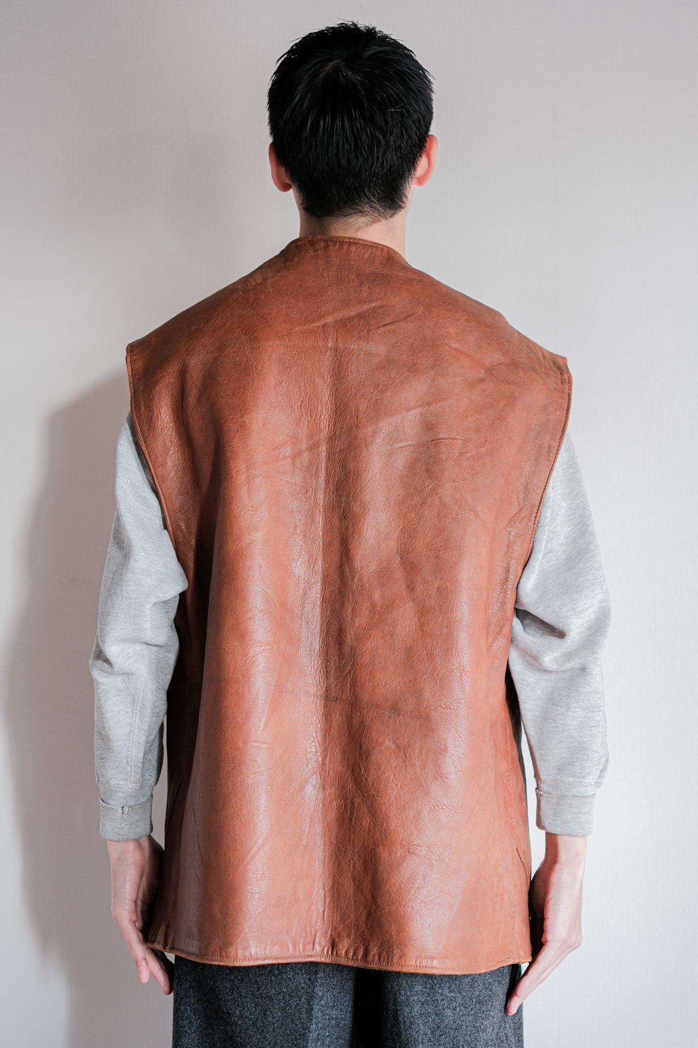 【~40's】British Army Jerkin Leather Vest "Modified"