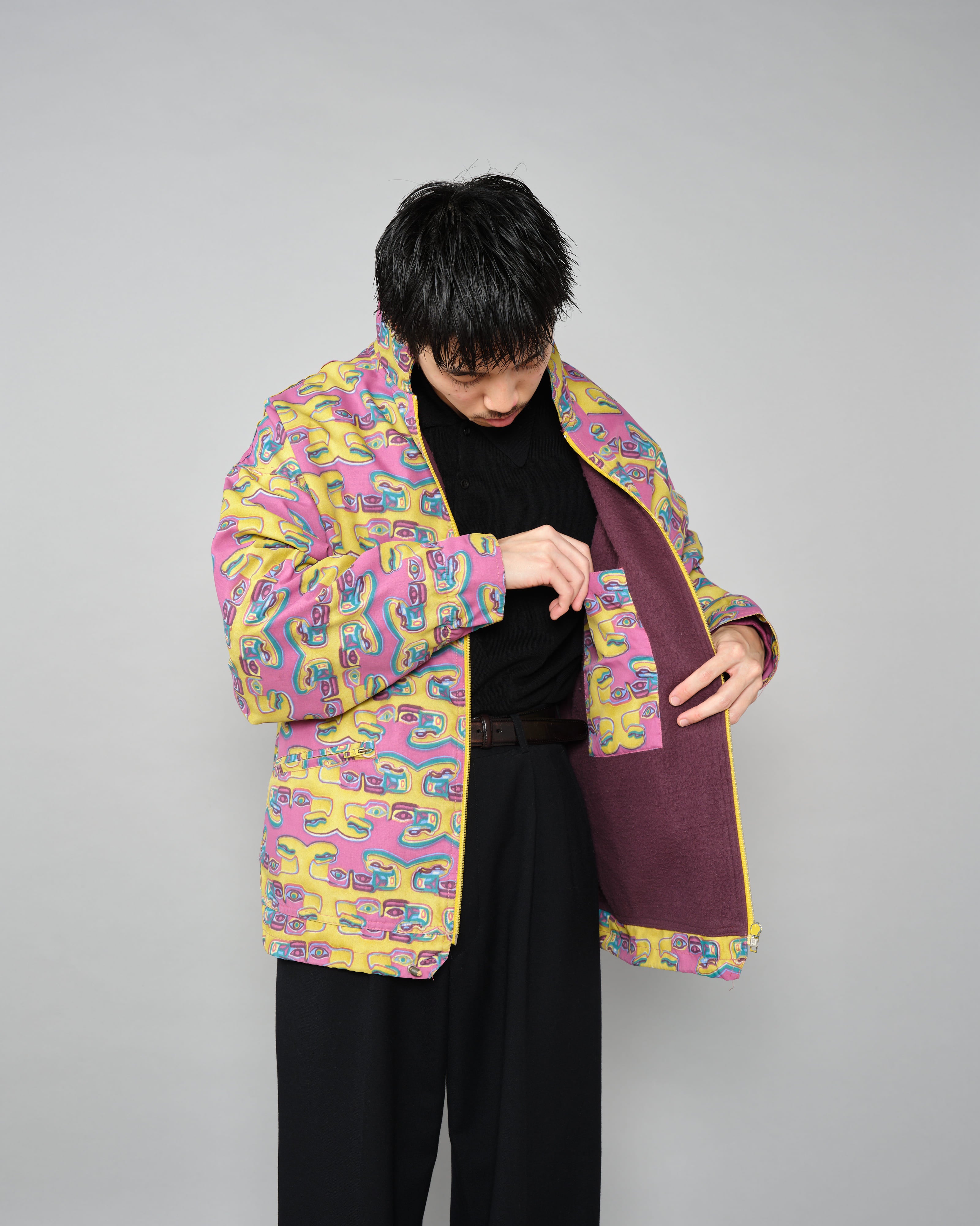 【~90’s】Old OXBOW Polyamide Patterned Wind Coat Size.S