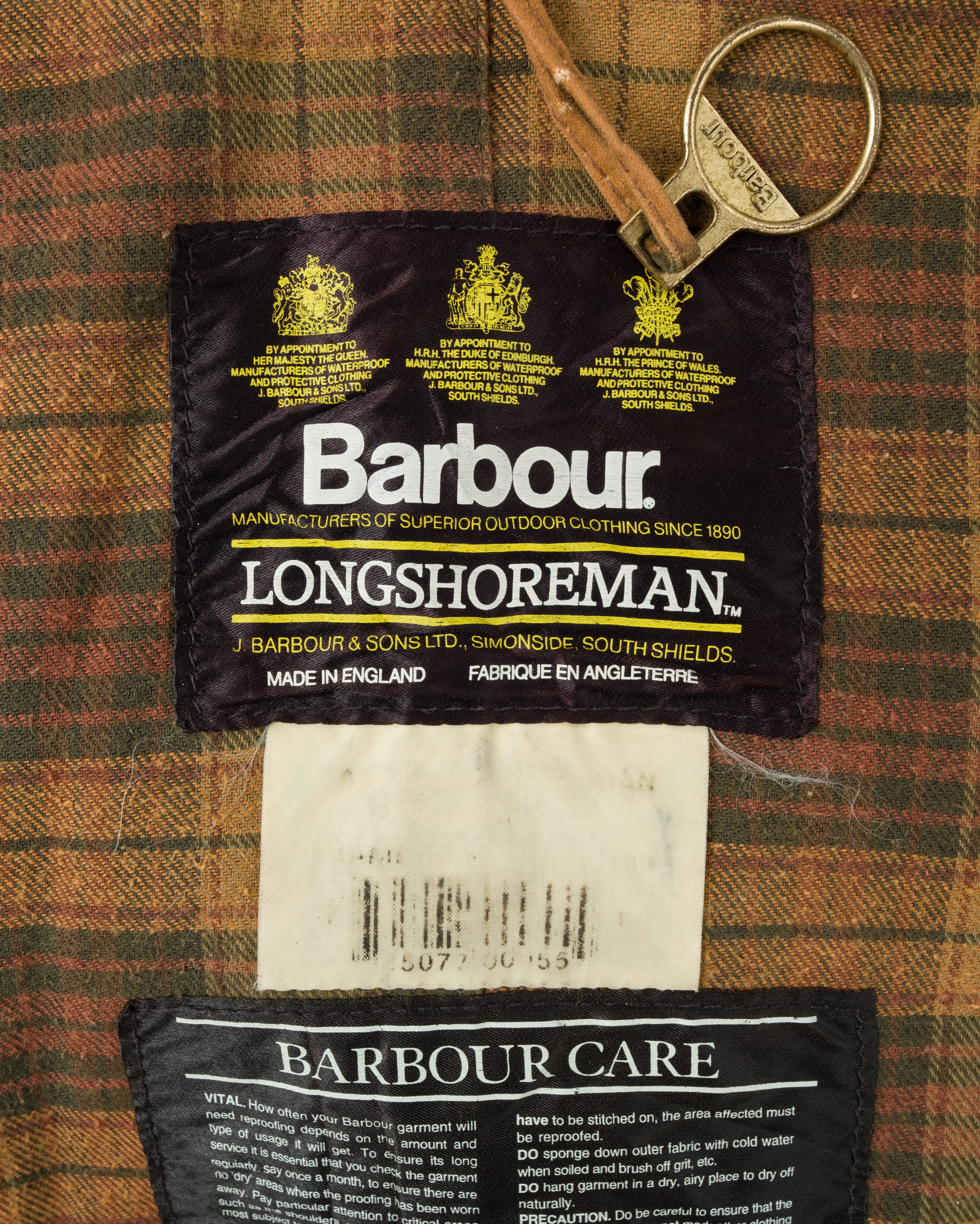 【~90’s】Vintage Barbour Waxed Cotton Smock Jacket "LONGSHOREMAN" 3 Crest