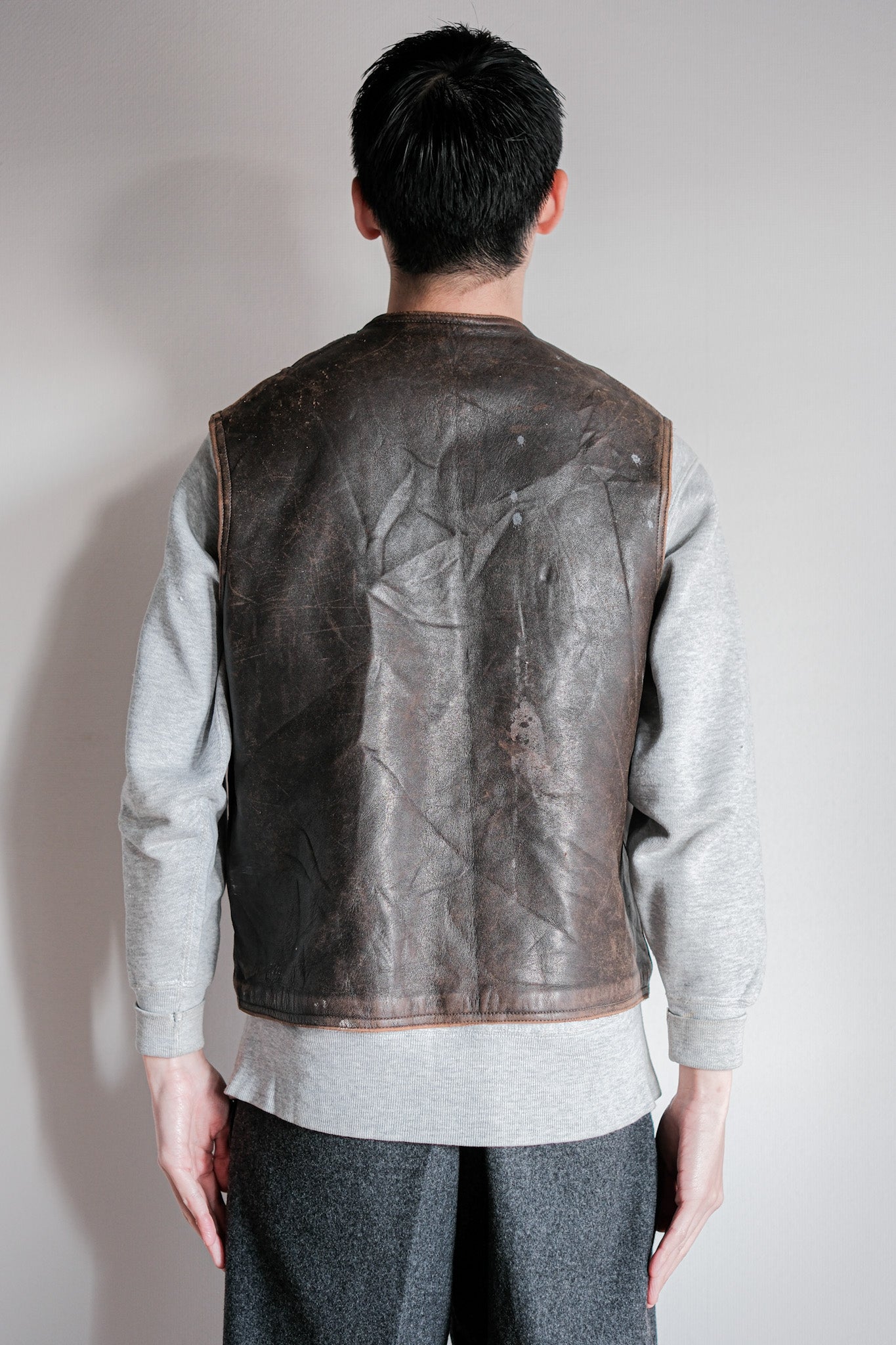 【~40's】French Army Cavalier Leather Vest