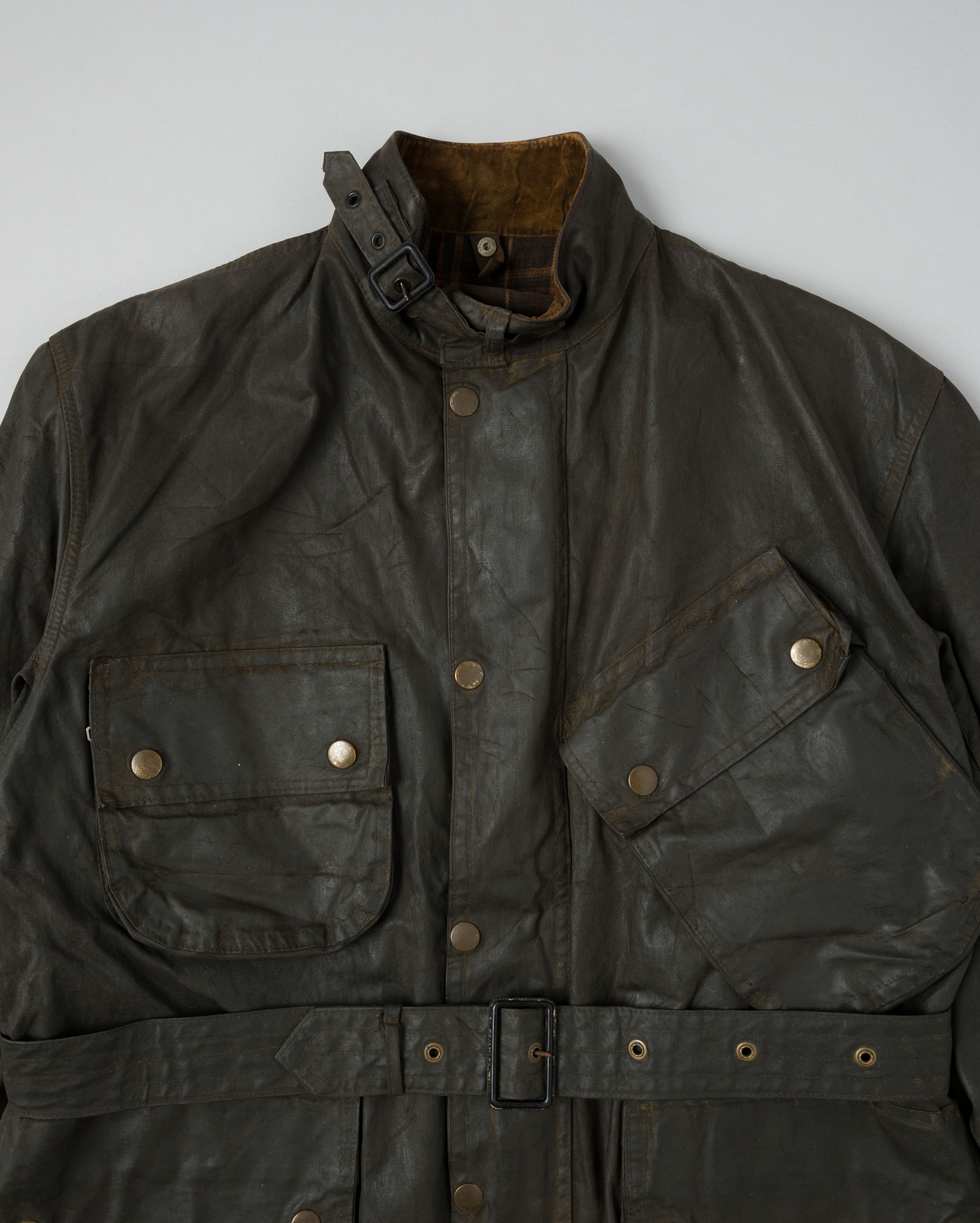 【~60's】Vintage Barbour Waxed Cotton Jacket "INTERNATIONAL SUIT" White Label Size.44