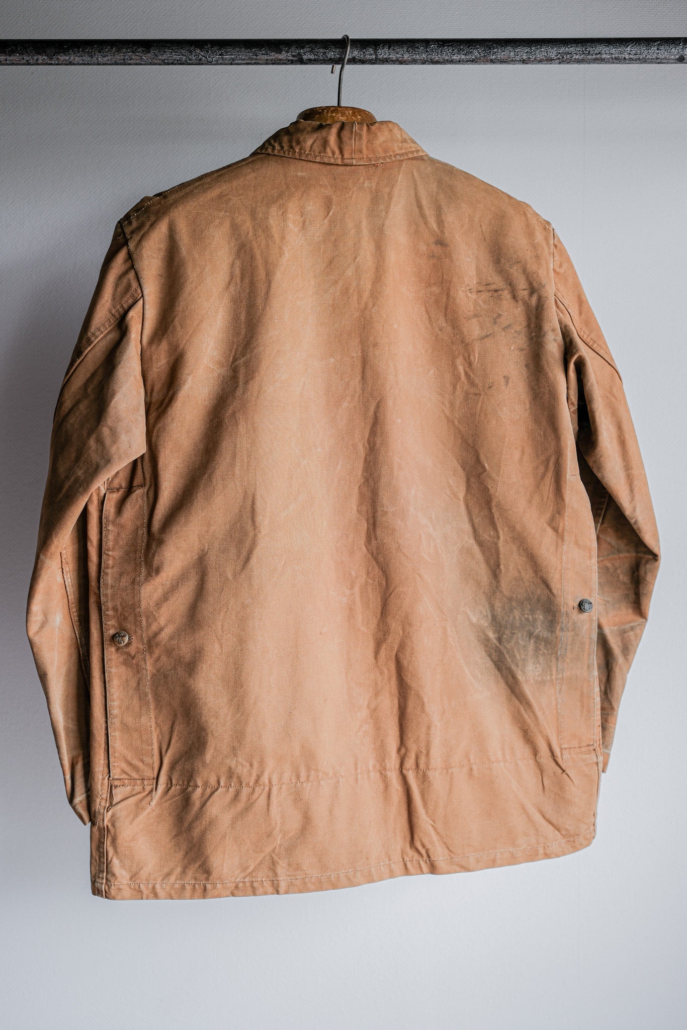 【~50's】French Vintage Cotton Canvas Hunting Jacket Size.46 "Le Mont St. Michel"