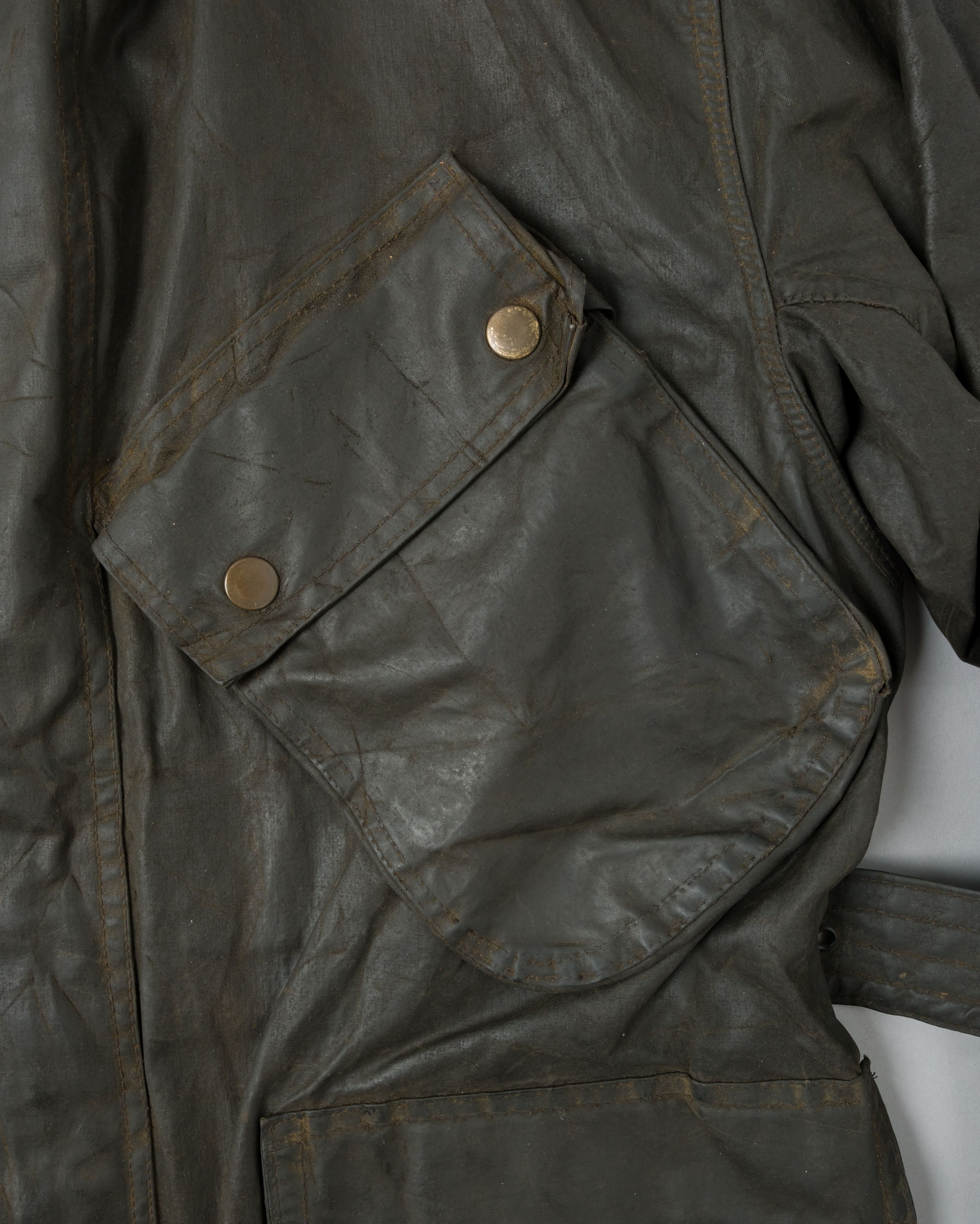 【~60's】Vintage Barbour Waxed Cotton Jacket "INTERNATIONAL SUIT" White Label Size.44