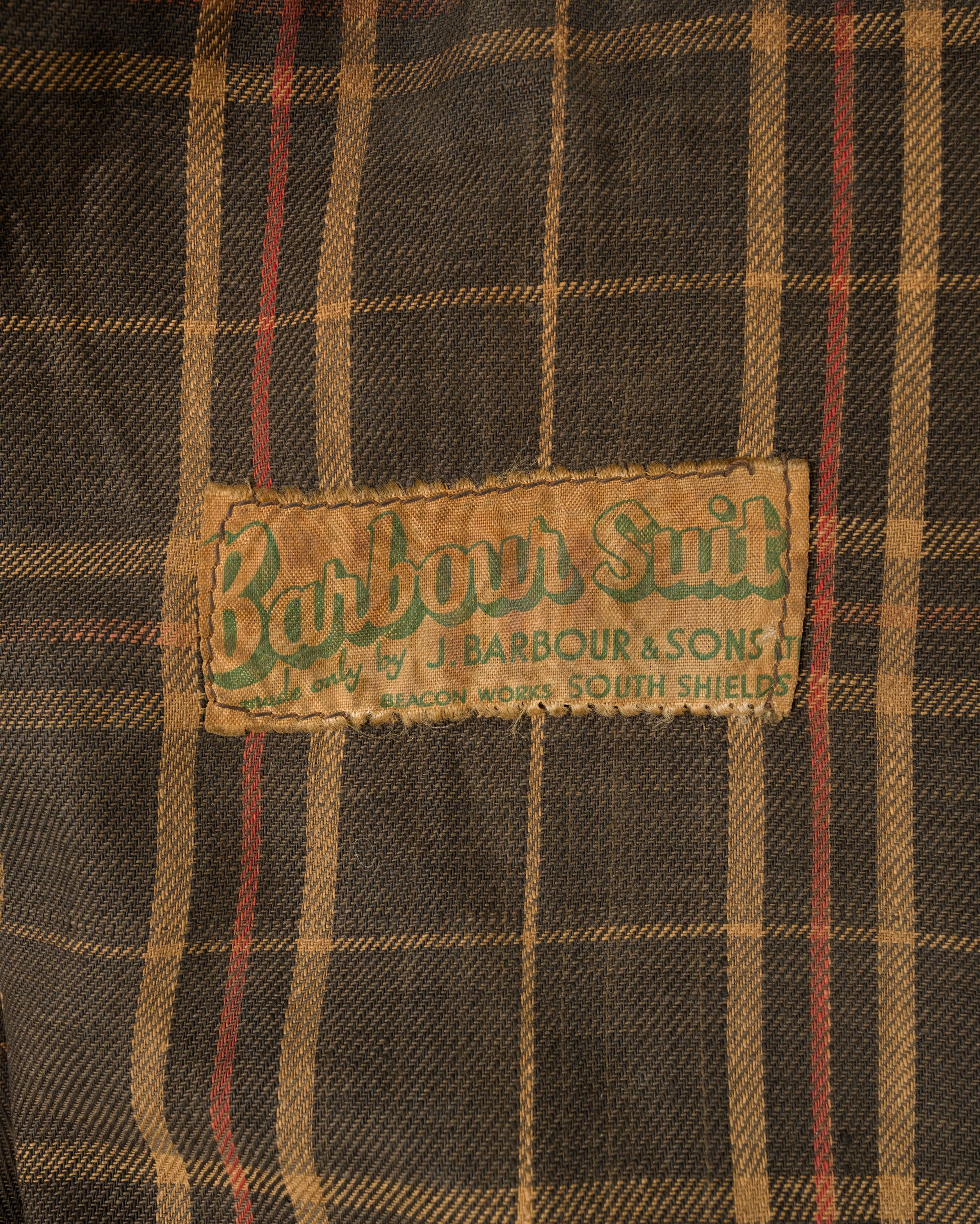 【~60's】Vintage Barbour Waxed Cotton Jacket "INTERNATIONAL SUIT" White Label Size.44