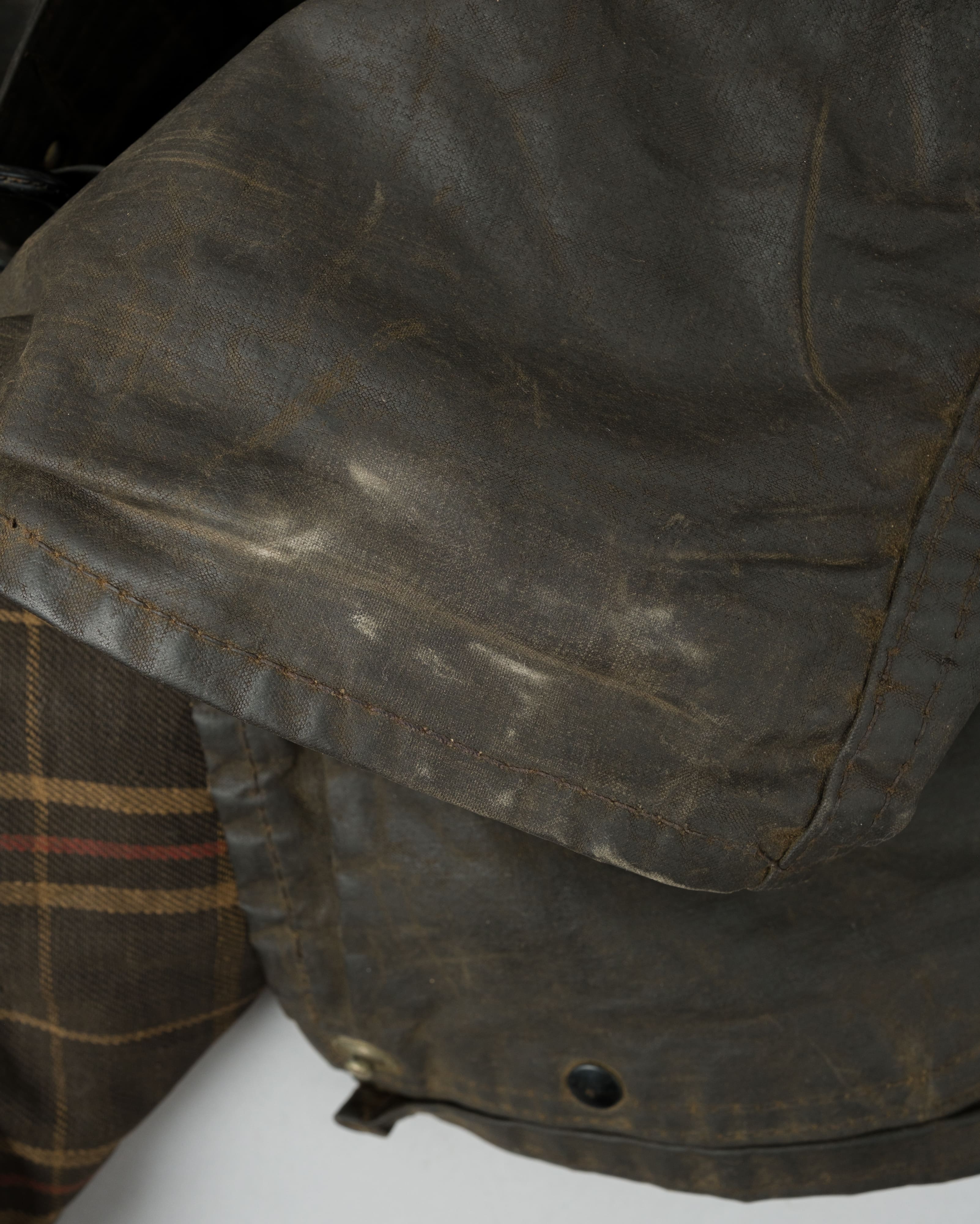 【~60's】Vintage Barbour Waxed Cotton Jacket "INTERNATIONAL SUIT" White Label Size.44