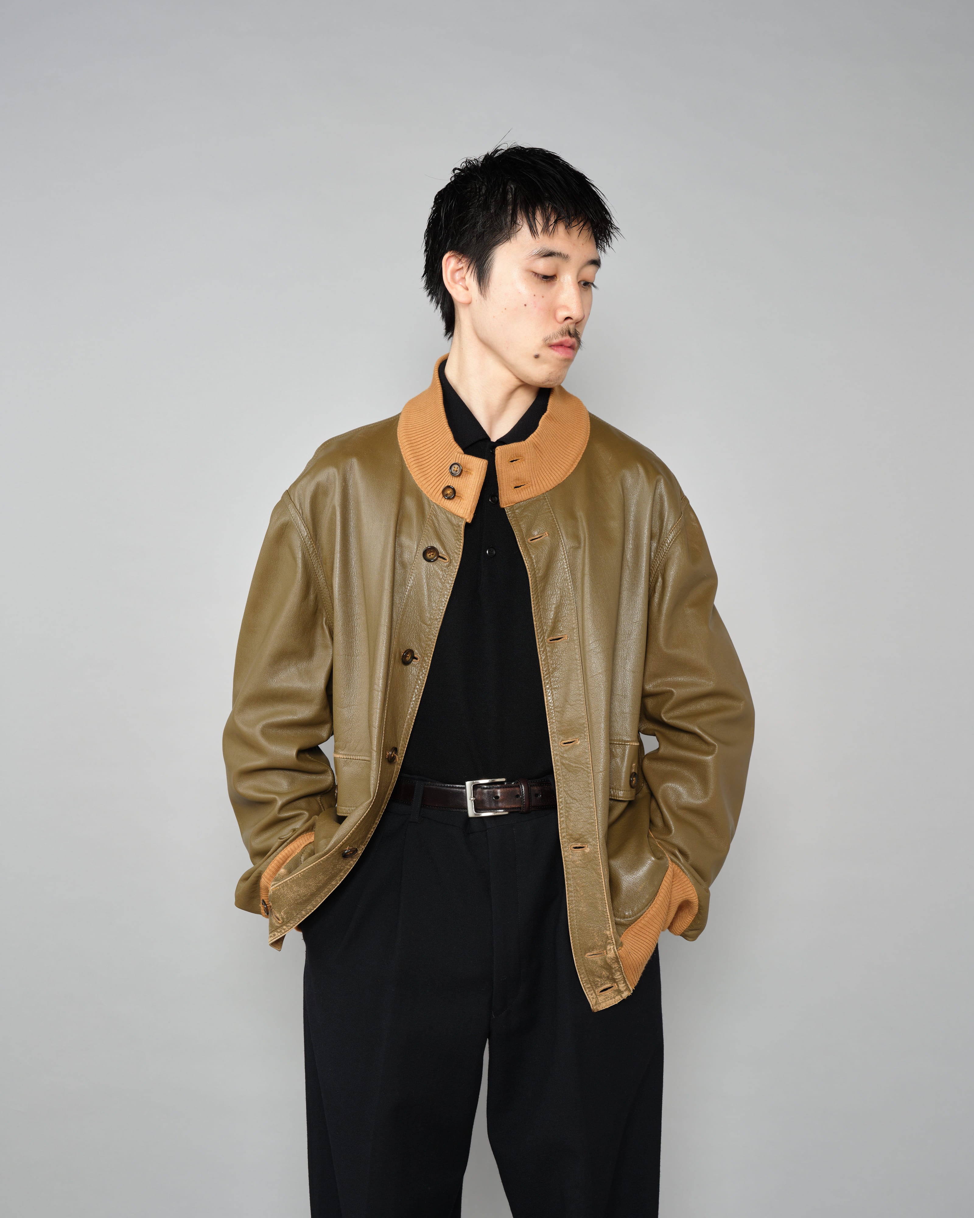 【~90's】Old ARNYS PARIS Valstarino Type Reversible Leather Blouson Size.52