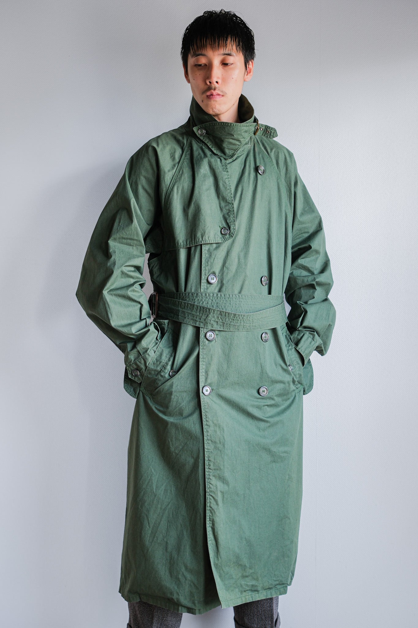 【~90's】Old ARNYS PARIS Raglan Sleeve Trench Coat Size.52