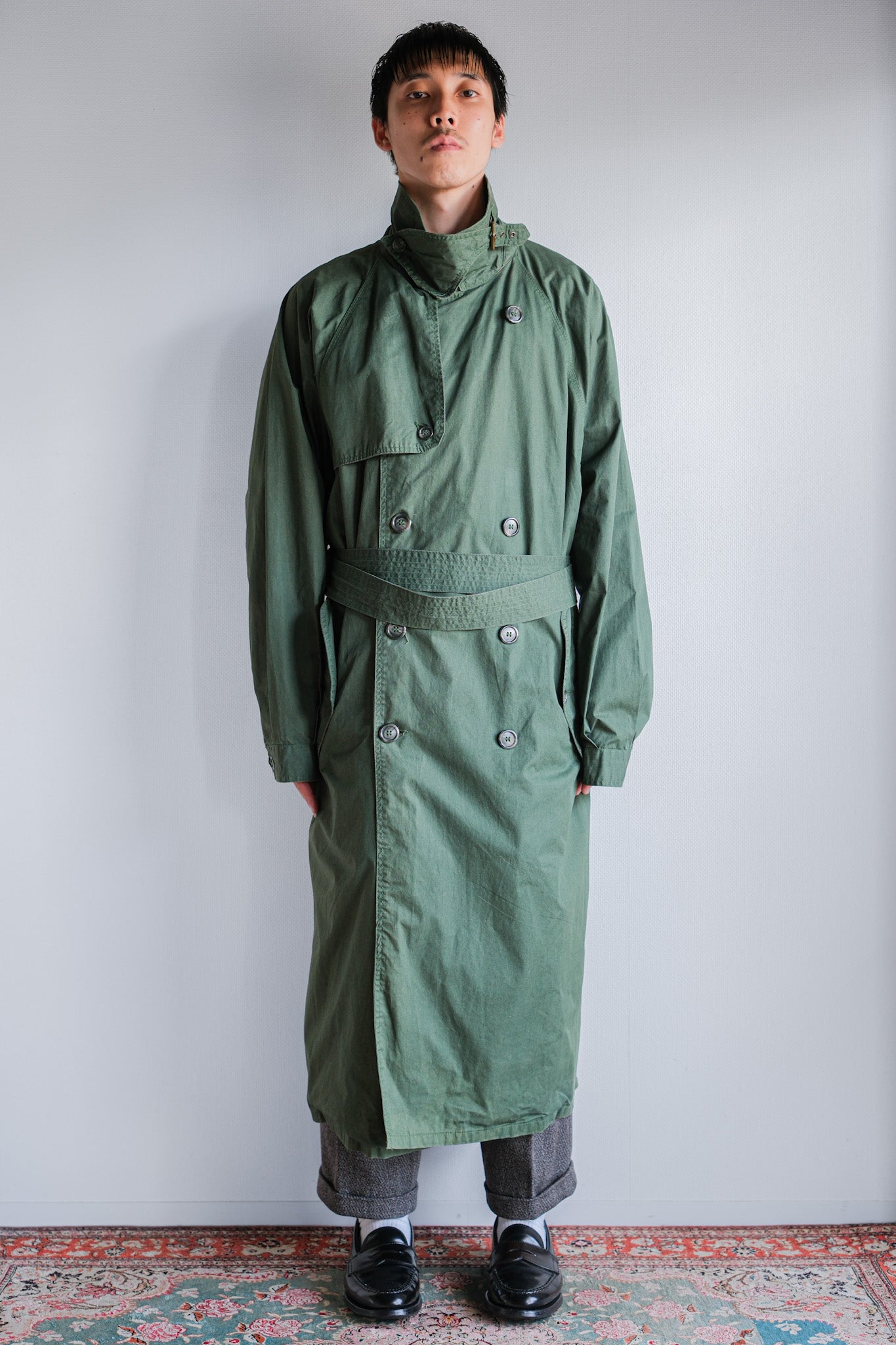 【~90's】Old ARNYS PARIS Raglan Sleeve Trench Coat Size.52