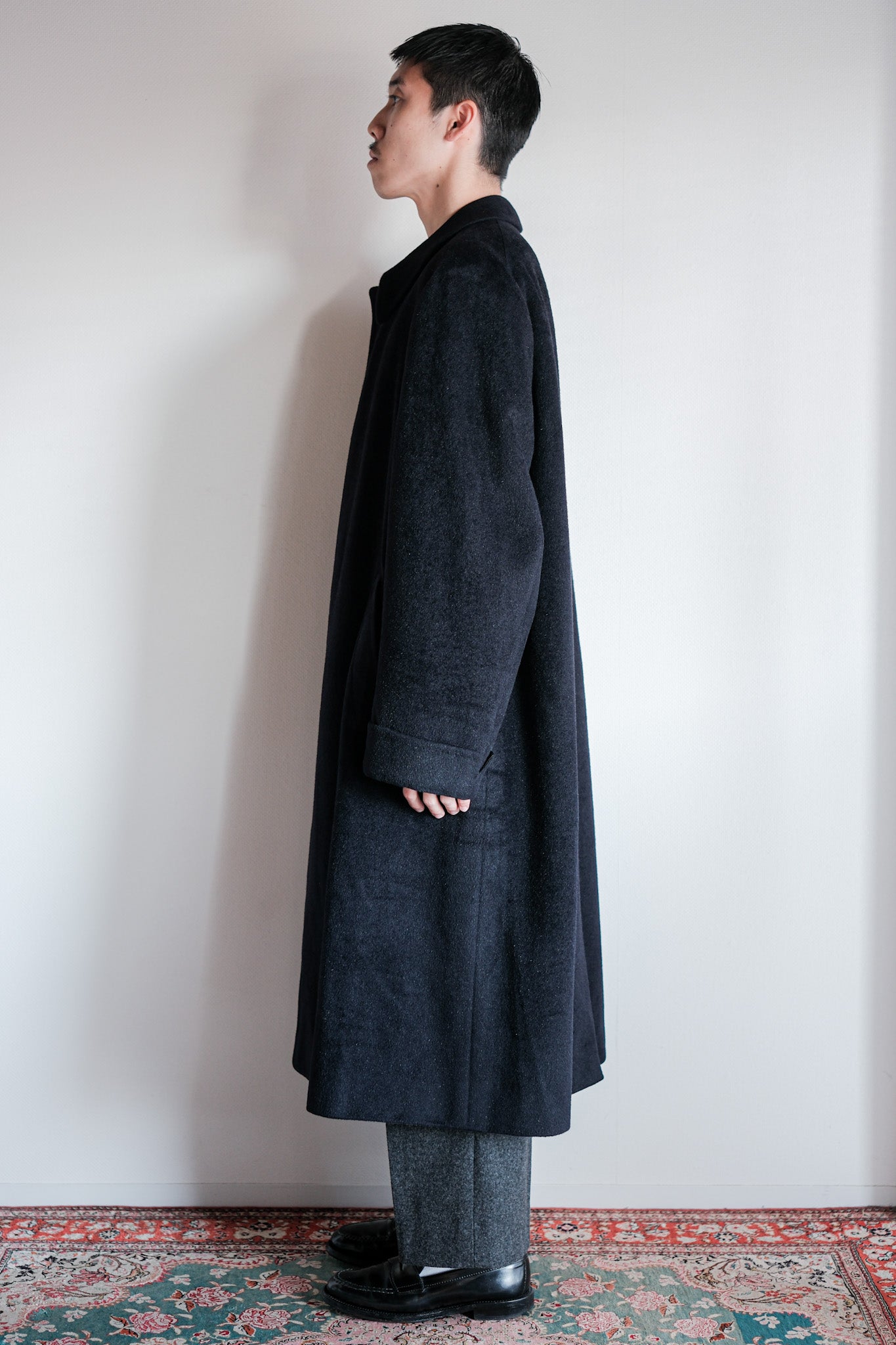 【~00's】Old ARNYS PARIS Saddle Shoulder Angora Balmacaan Coat Size.42