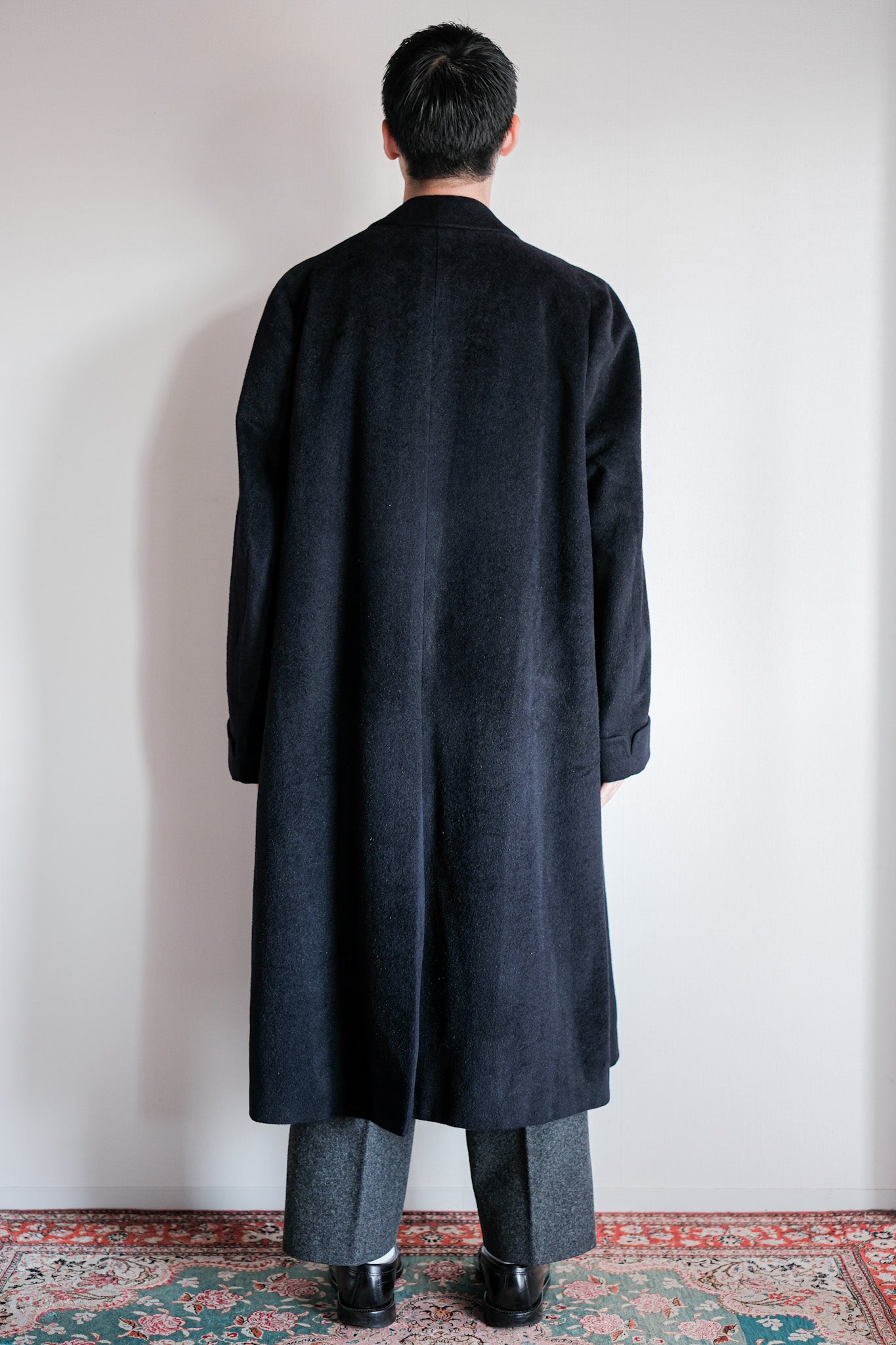 【~00's】Old ARNYS PARIS Saddle Shoulder Angora Balmacaan Coat Size.42