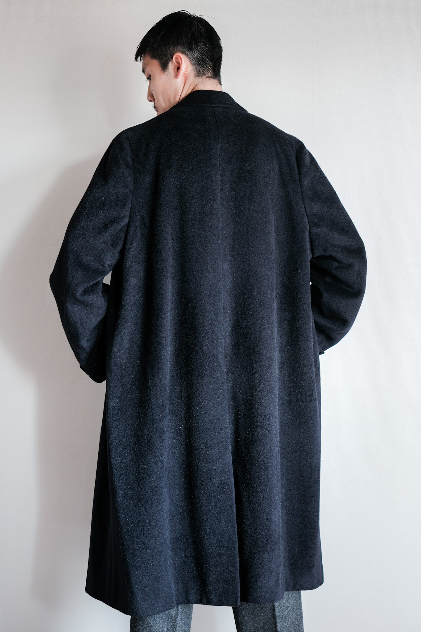 【~00's】Old ARNYS PARIS Saddle Shoulder Angora Balmacaan Coat Size.42