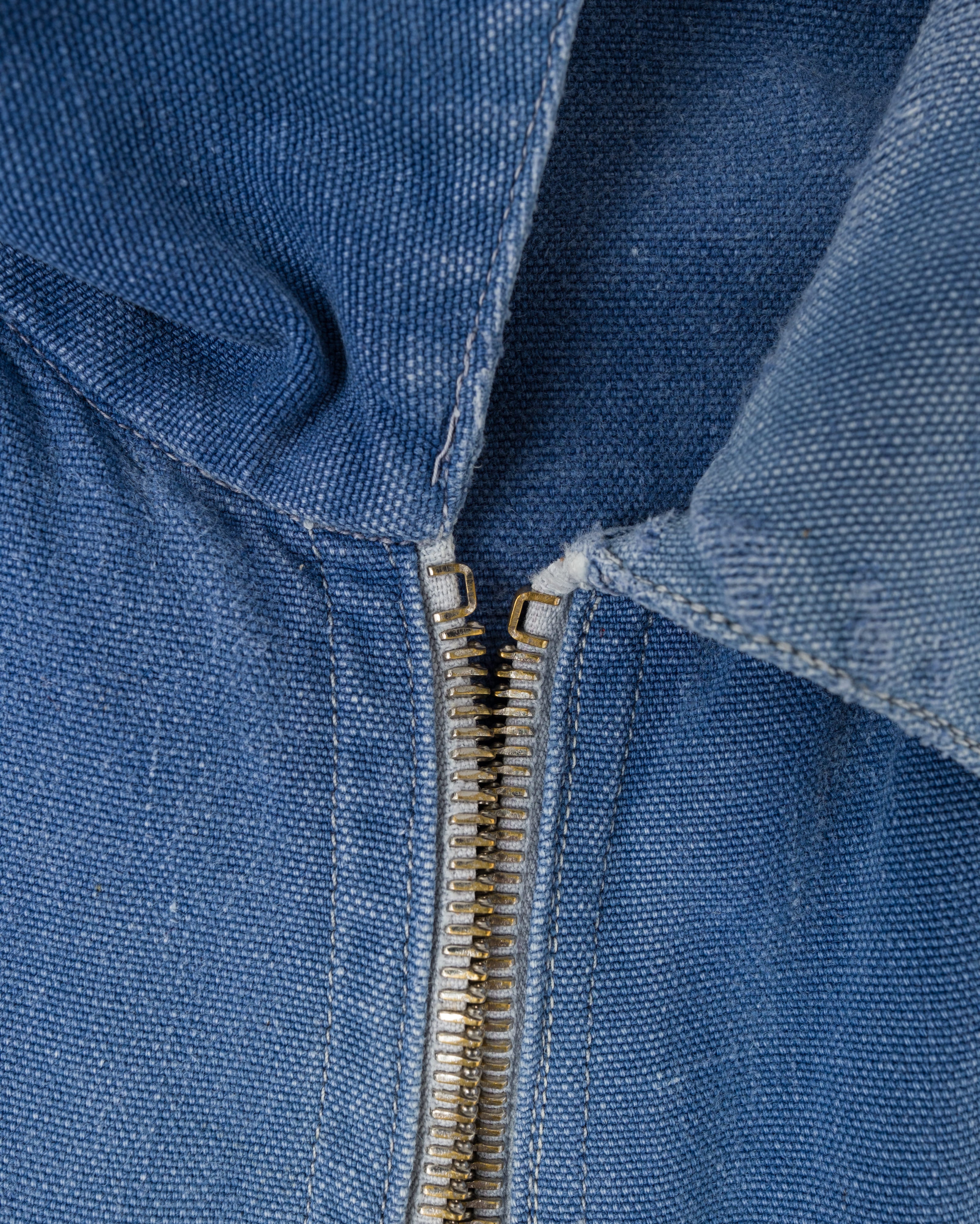 【~40's】French Vintage Blue Metis Half Zip Pullover Work Short Jacket