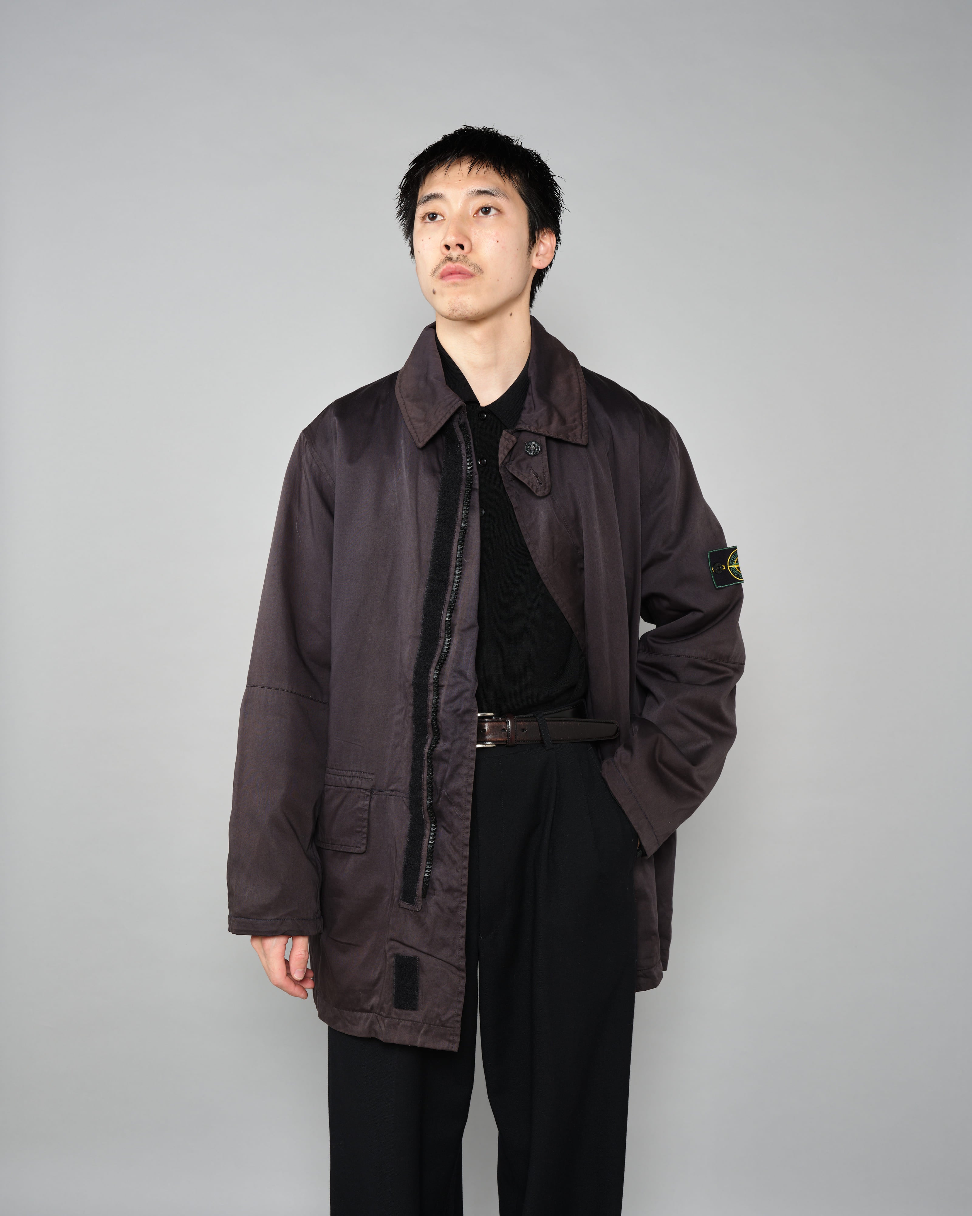 【97AW】Old STONE ISLAND Garment Dyed Cotton Jacket With Liner Size.M "RASO GOMMATO" "Green Edge"