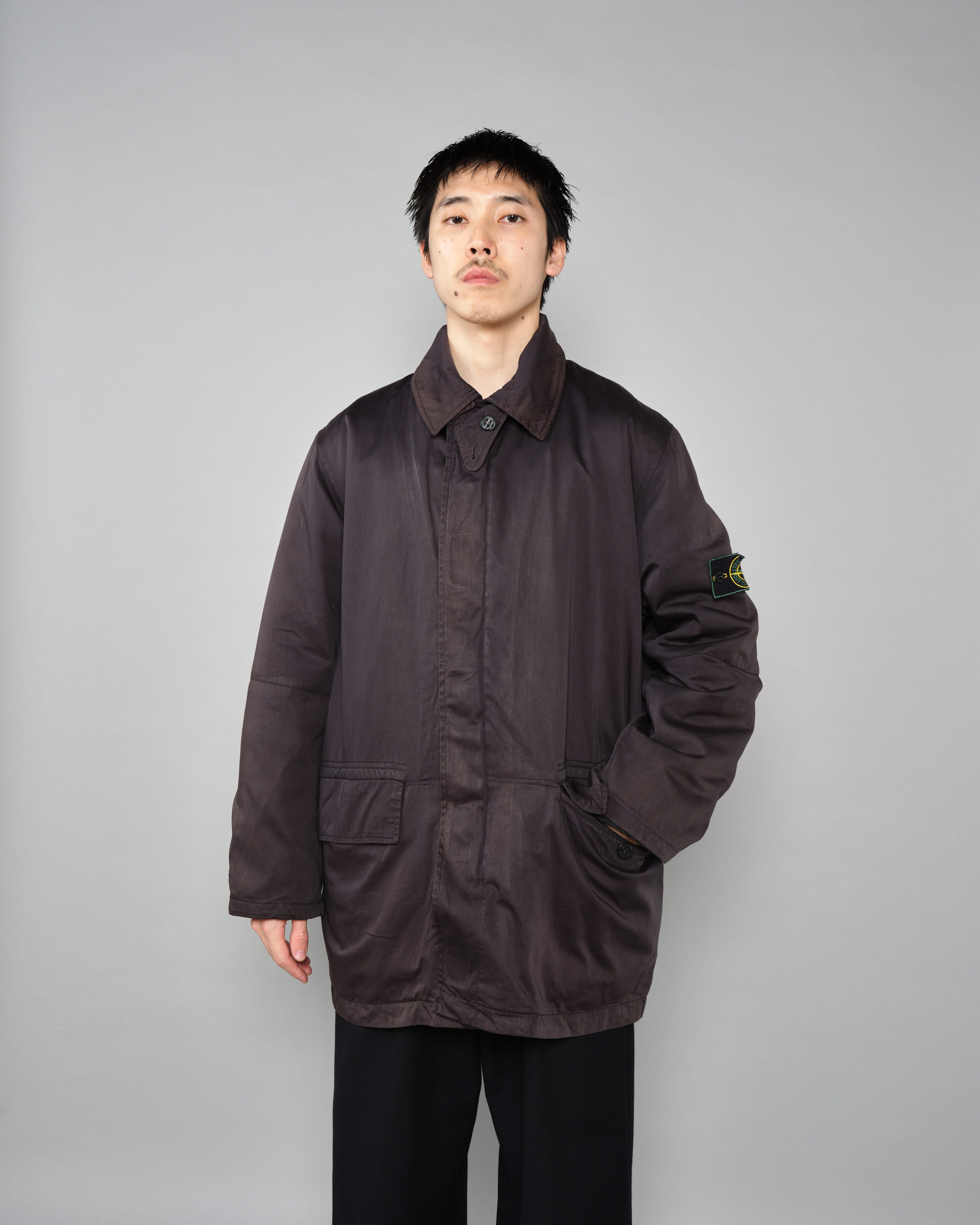 【97AW】Old STONE ISLAND Garment Dyed Cotton Jacket With Liner Size.M "RASO GOMMATO" "Green Edge"