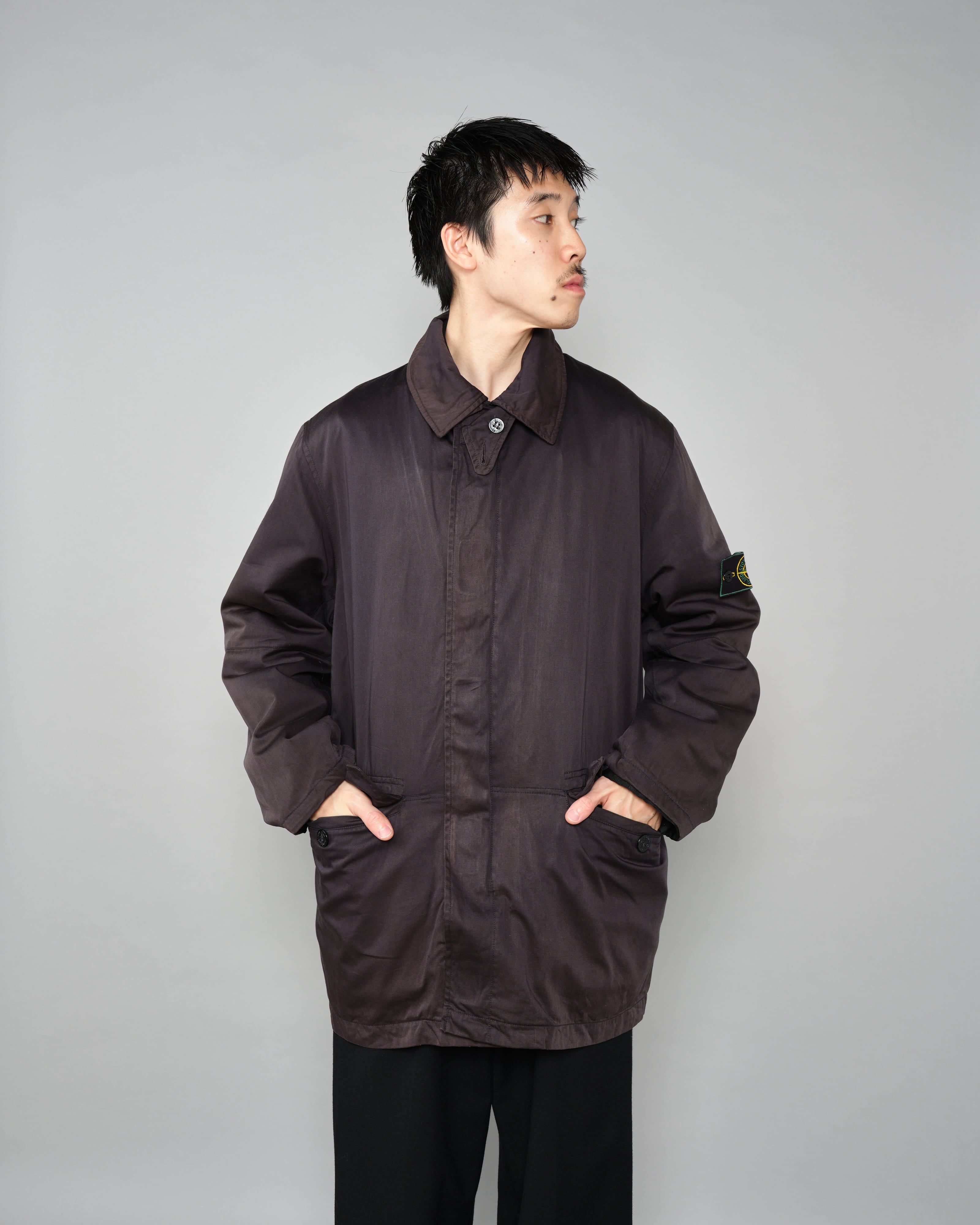 【97AW】Old STONE ISLAND Garment Dyed Cotton Jacket With Liner Size.M "RASO GOMMATO" "Green Edge"