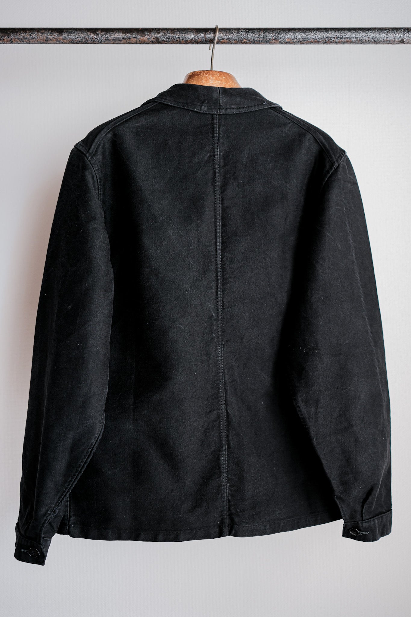 【~50's】French Vintage Black Moleskin Work Jacket