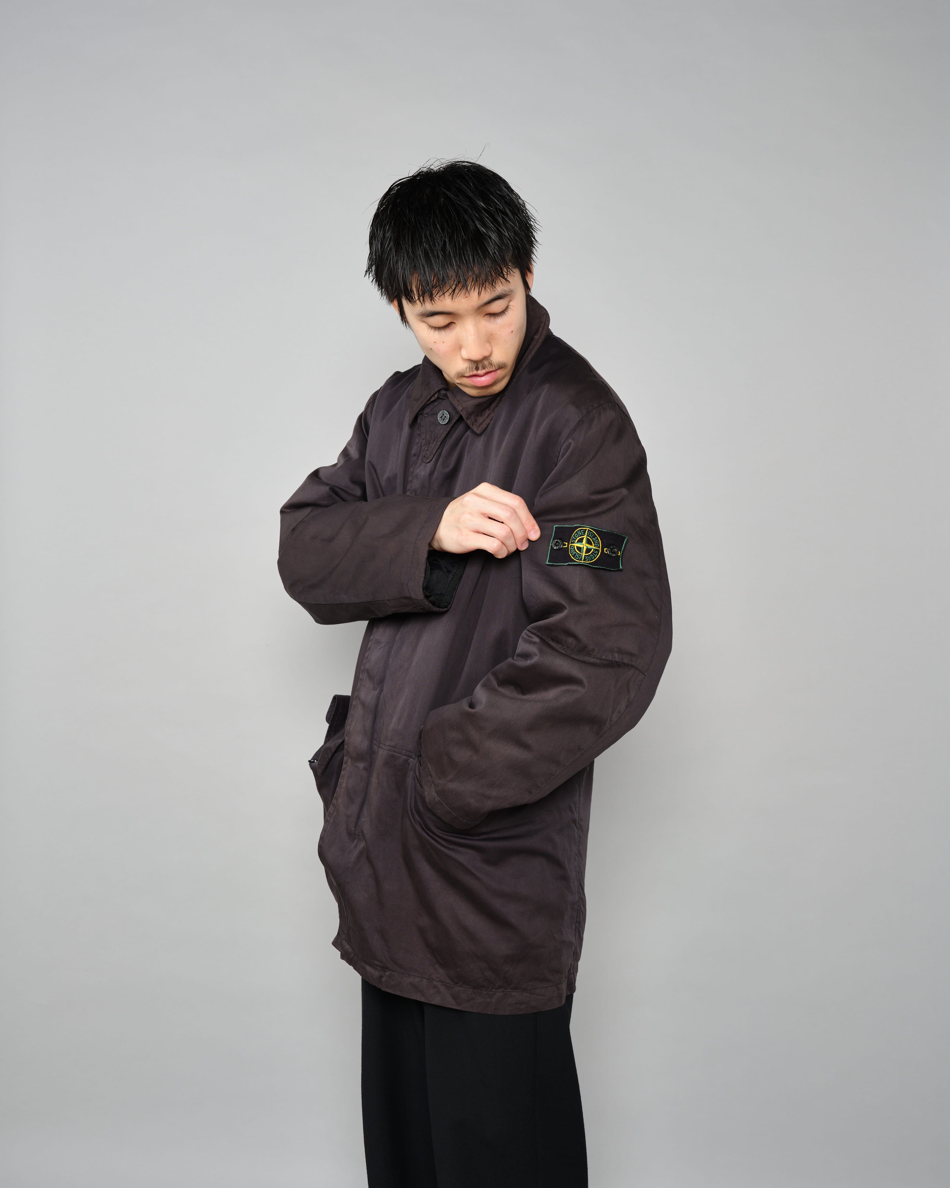 【97AW】Old STONE ISLAND Garment Dyed Cotton Jacket With Liner Size.M "RASO GOMMATO" "Green Edge"