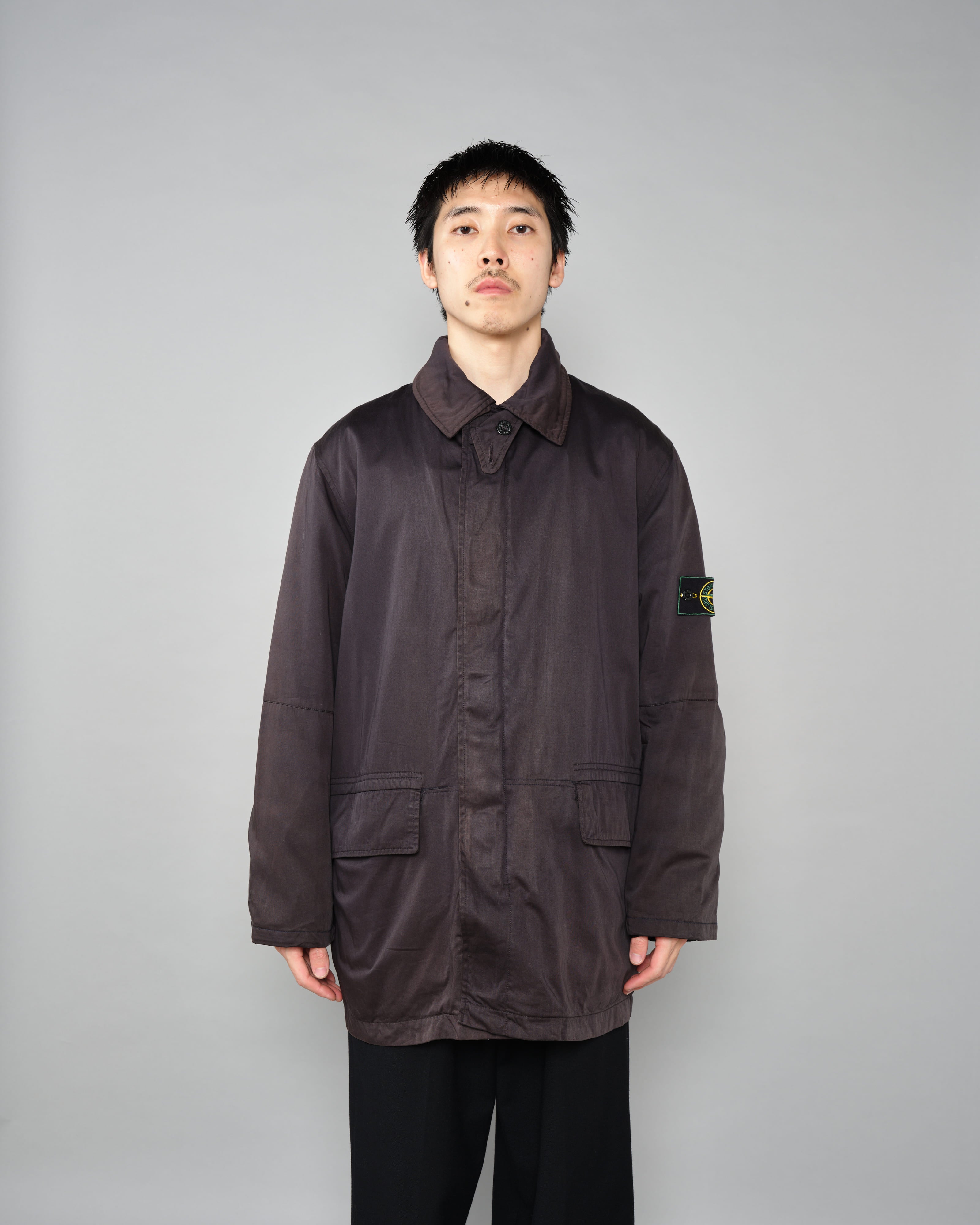 【97AW】Old STONE ISLAND Garment Dyed Cotton Jacket With Liner Size.M "RASO GOMMATO" "Green Edge"