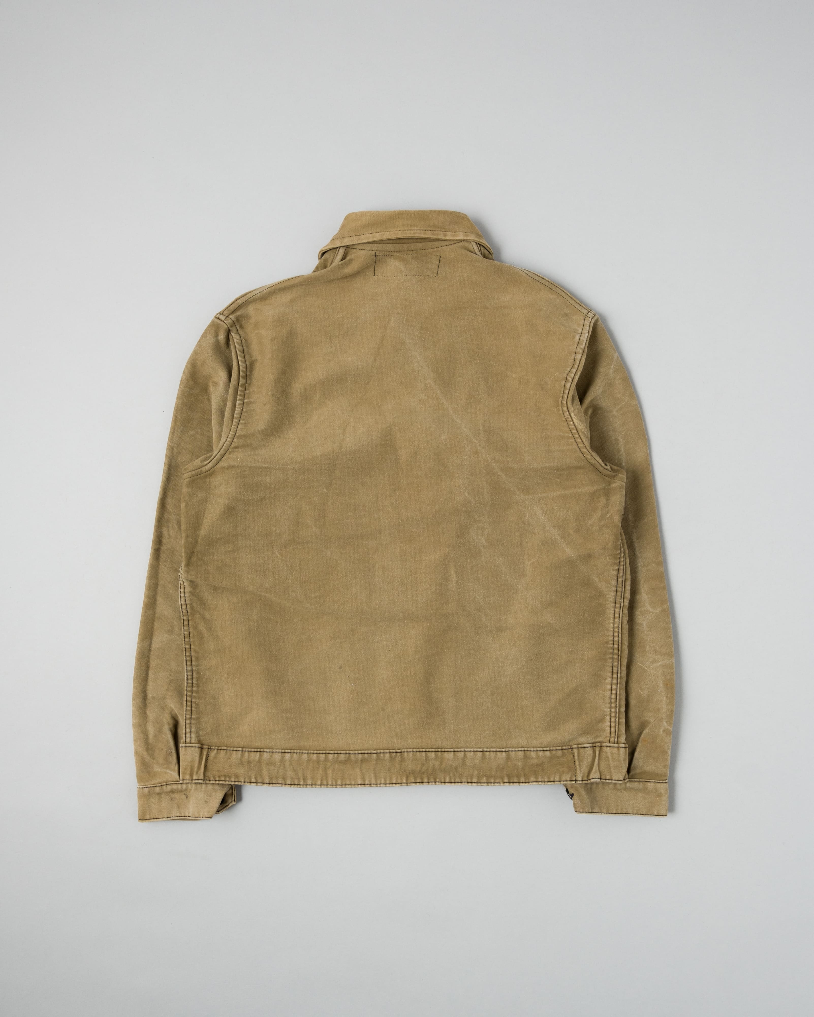 【~50's】French Vintage Brown Beige Moleskin Cyclist Jacket