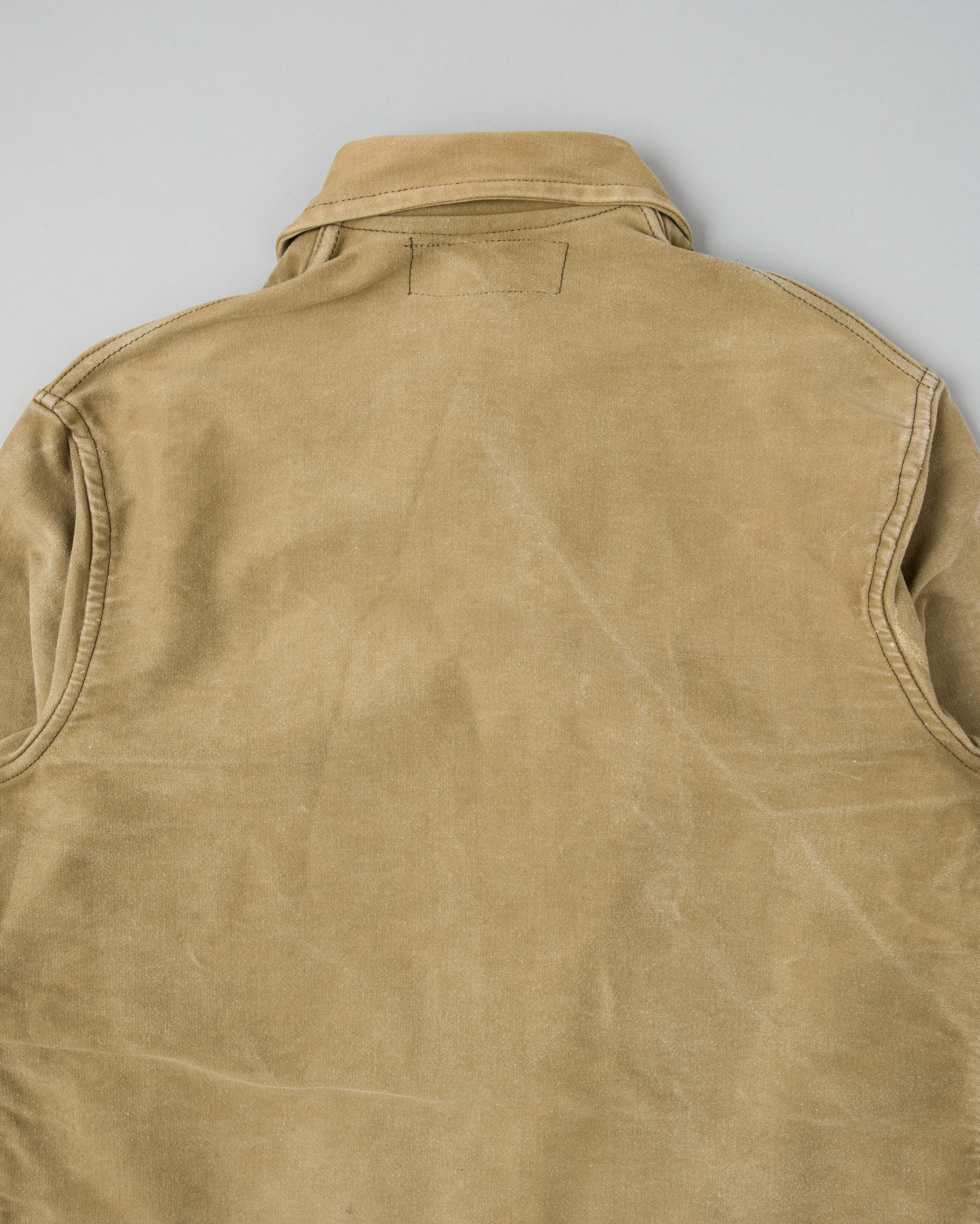 【~50's】French Vintage Brown Beige Moleskin Cyclist Jacket