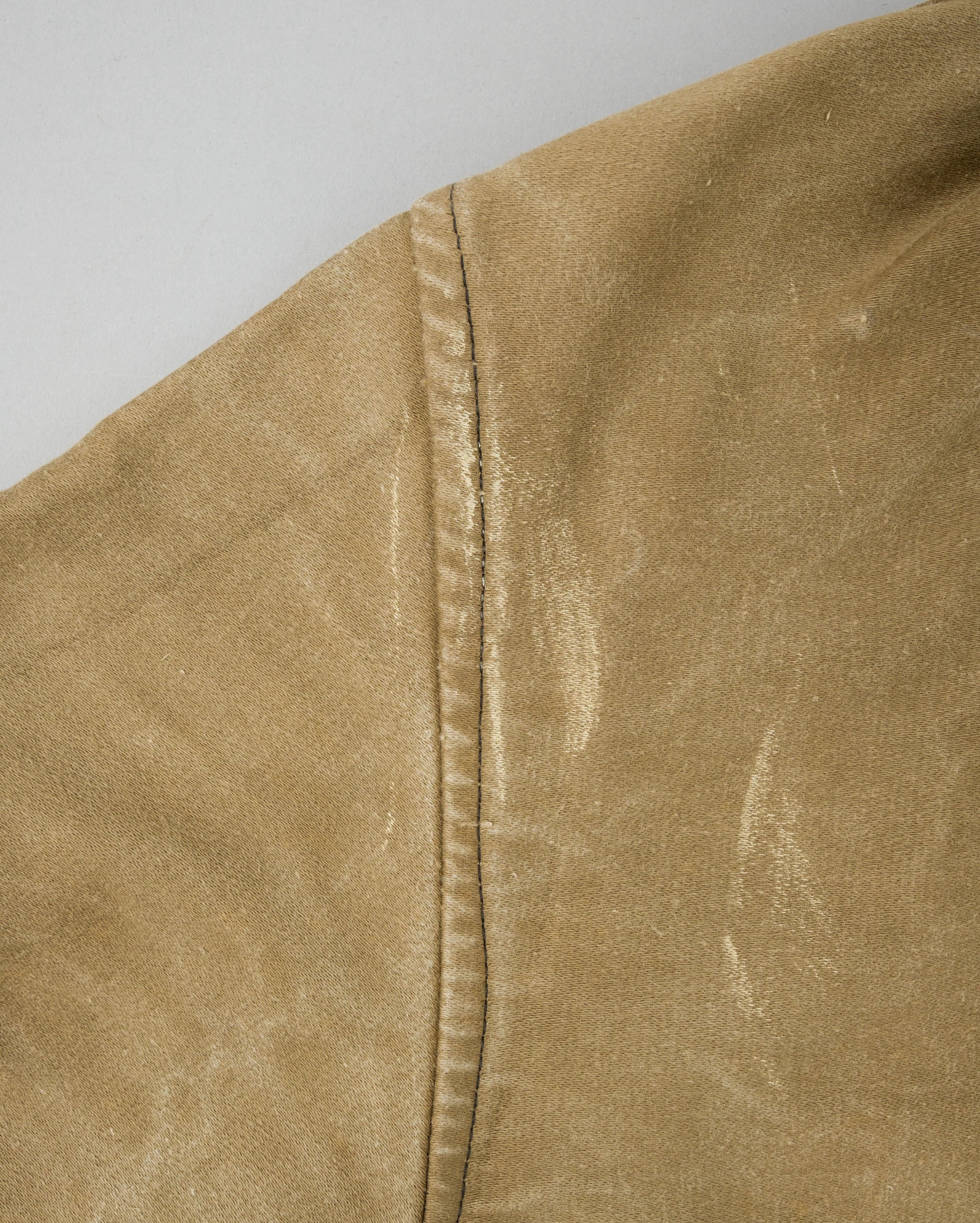 【~50's】French Vintage Brown Beige Moleskin Cyclist Jacket