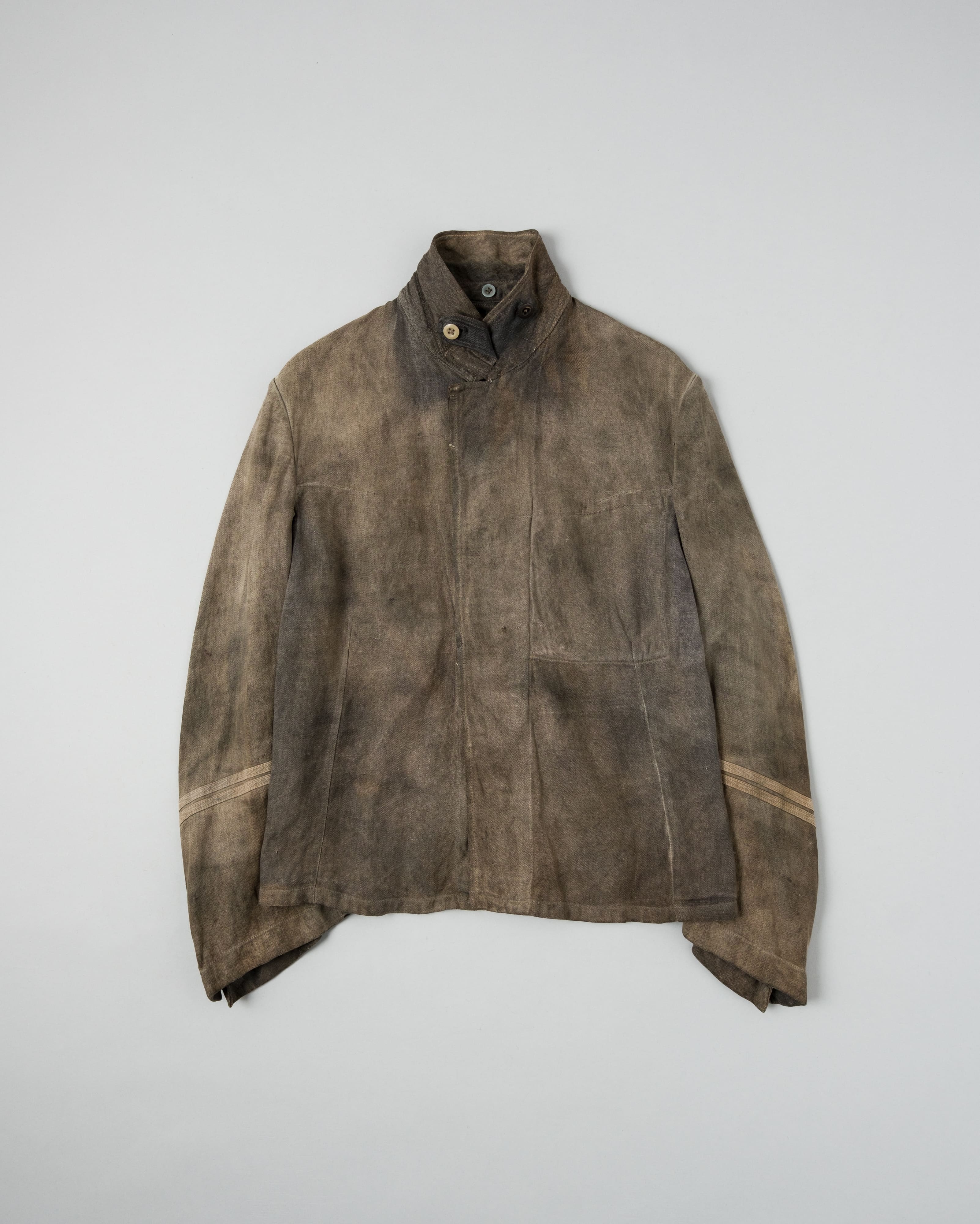 【~30's】German Air Force Gray Drillich HBT Linen Work Jacket "Unusual Color" "Luftwaffe"