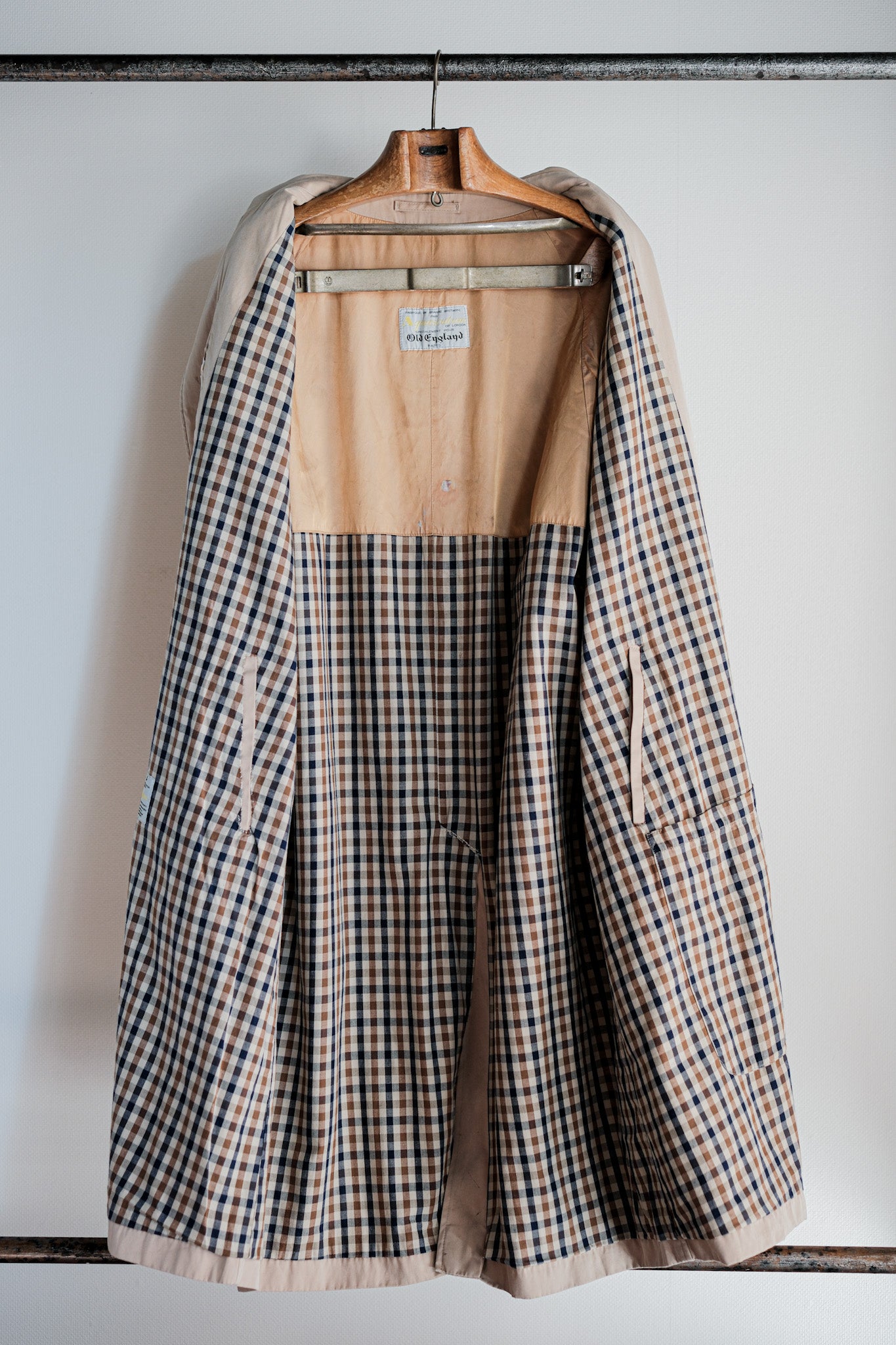 【~70's】Vintage Aquascutum Single Raglan Balmacaan Coat C100 Size.42REG "Aqua 5" "OLD ENGLAND PARIS 別注"