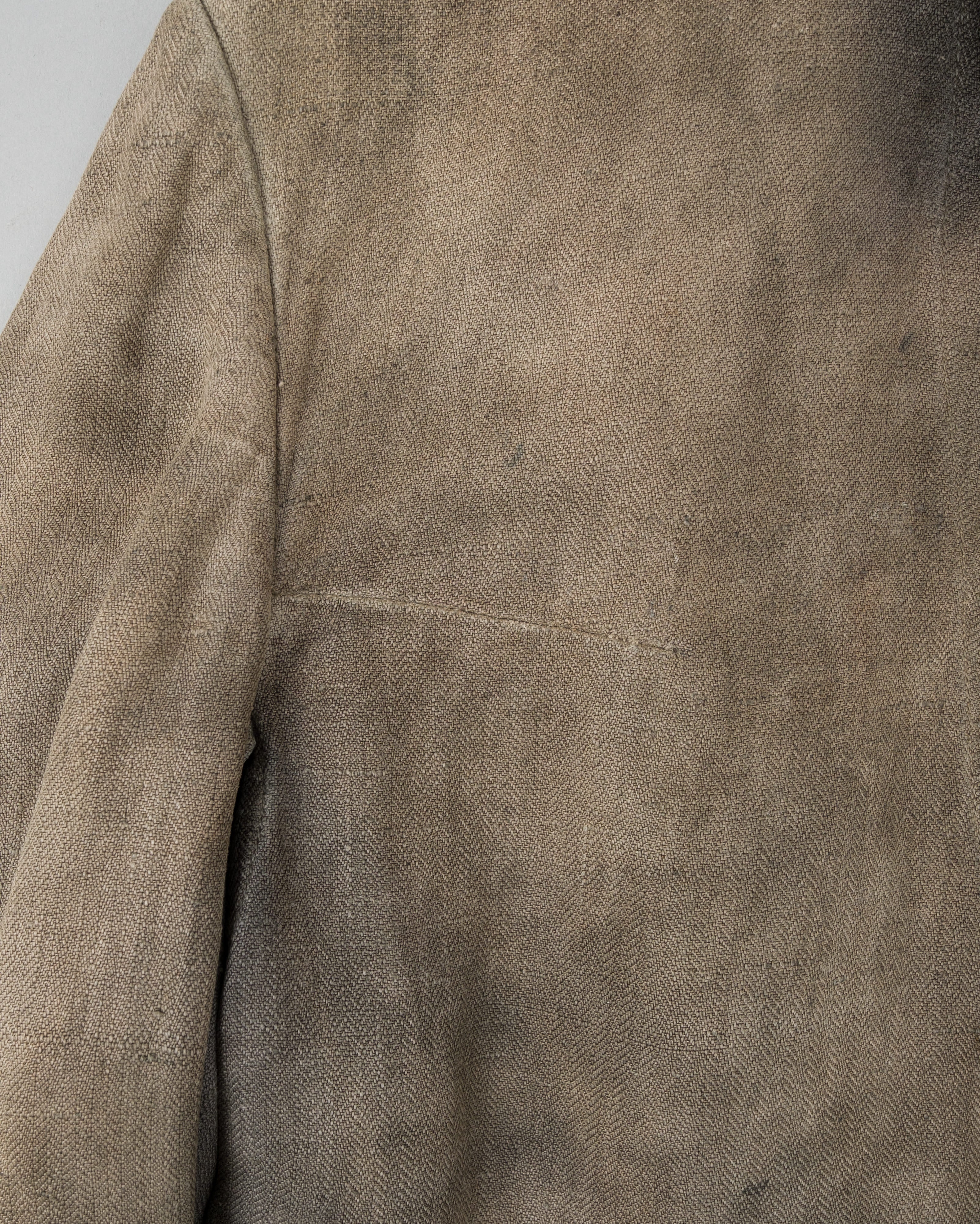 【~30's】German Air Force Gray Drillich HBT Linen Work Jacket "Unusual Color" "Luftwaffe"
