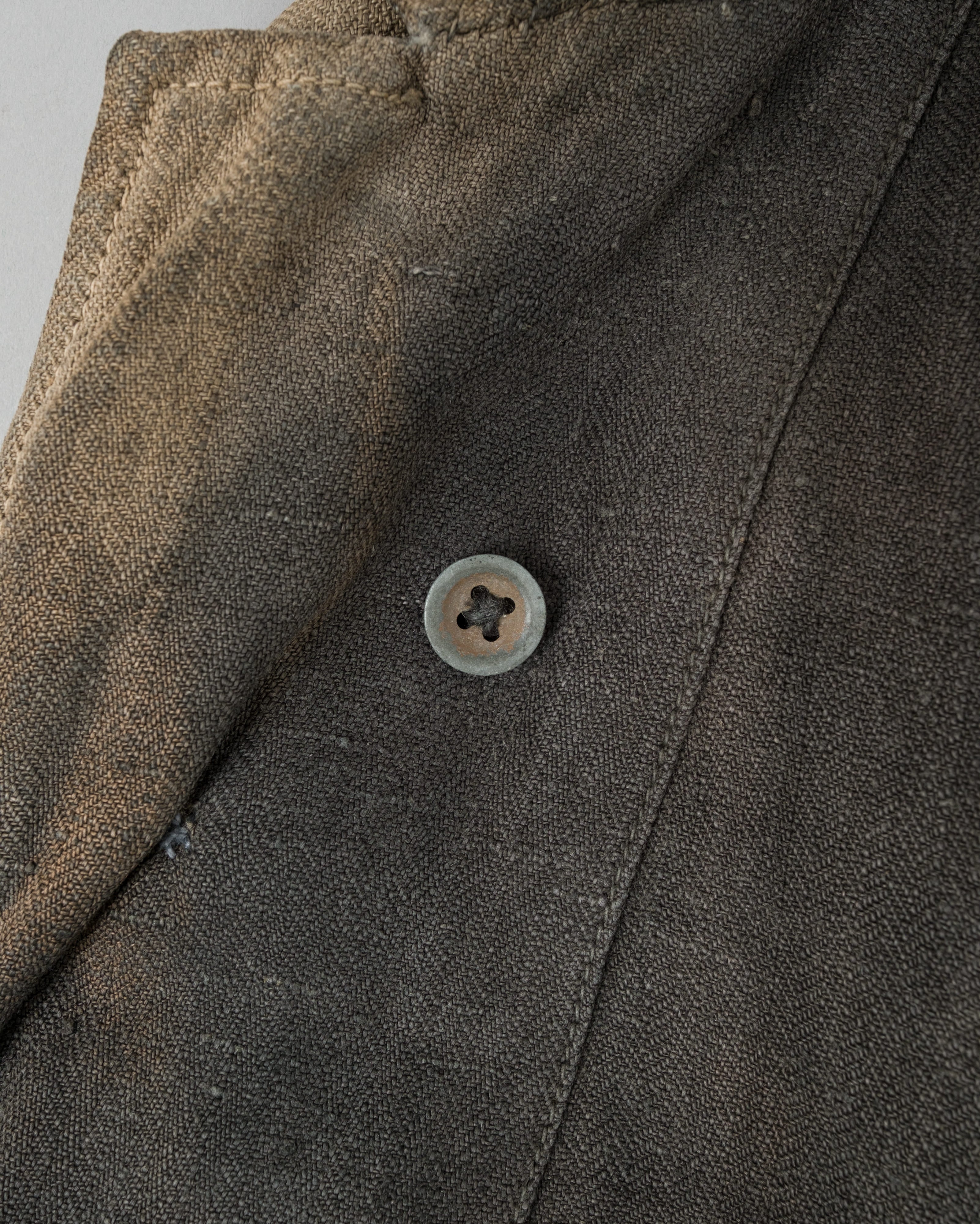 【~30's】German Air Force Gray Drillich HBT Linen Work Jacket "Unusual Color" "Luftwaffe"