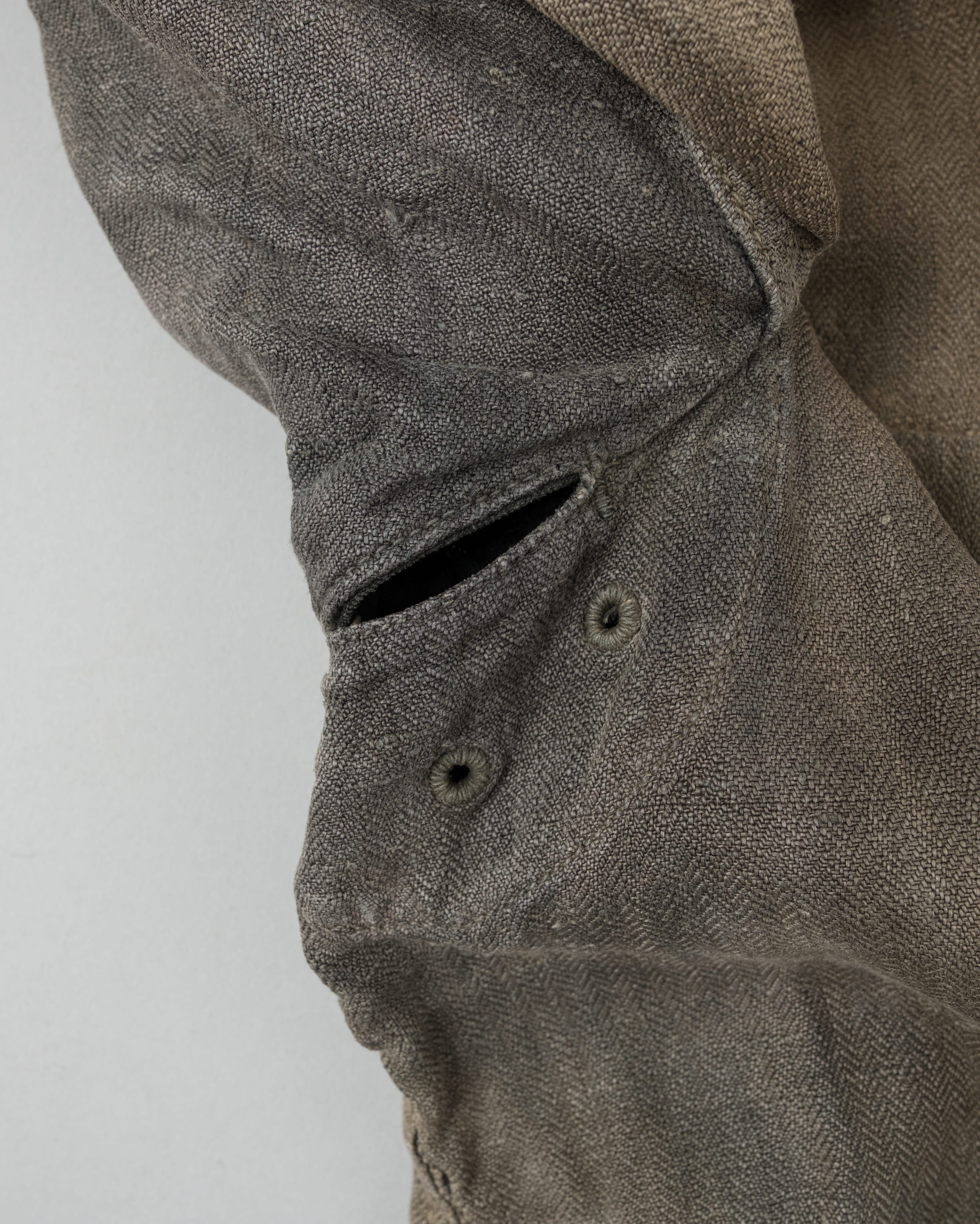 【~30's】German Air Force Gray Drillich HBT Linen Work Jacket "Unusual Color" "Luftwaffe"