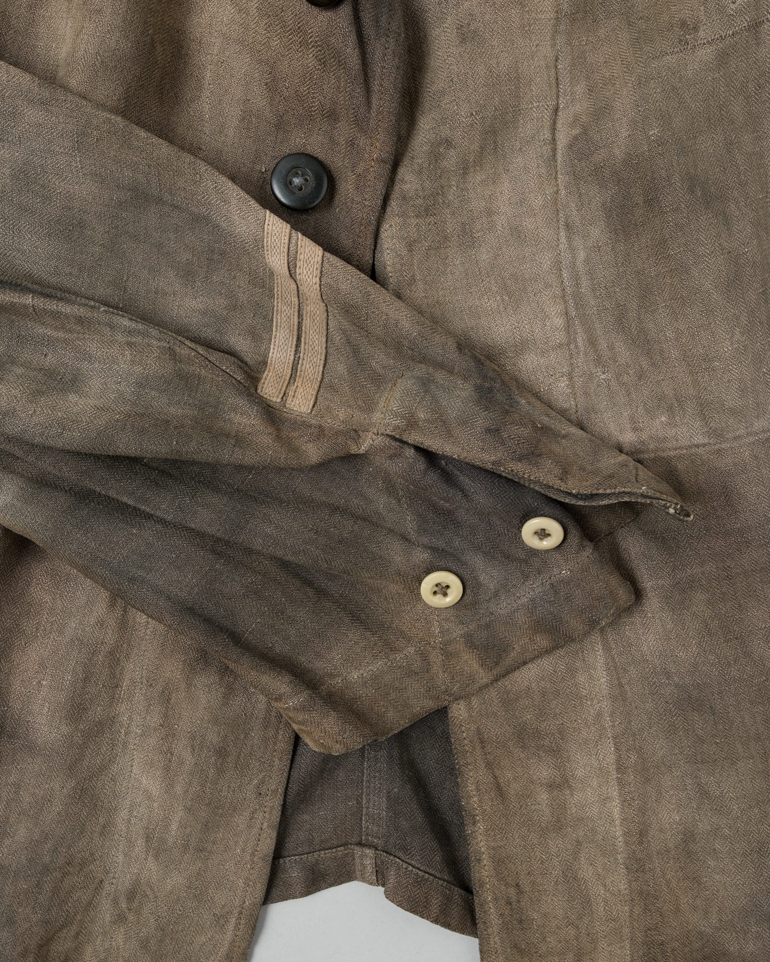 【~30's】German Air Force Gray Drillich HBT Linen Work Jacket "Unusual Color" "Luftwaffe"