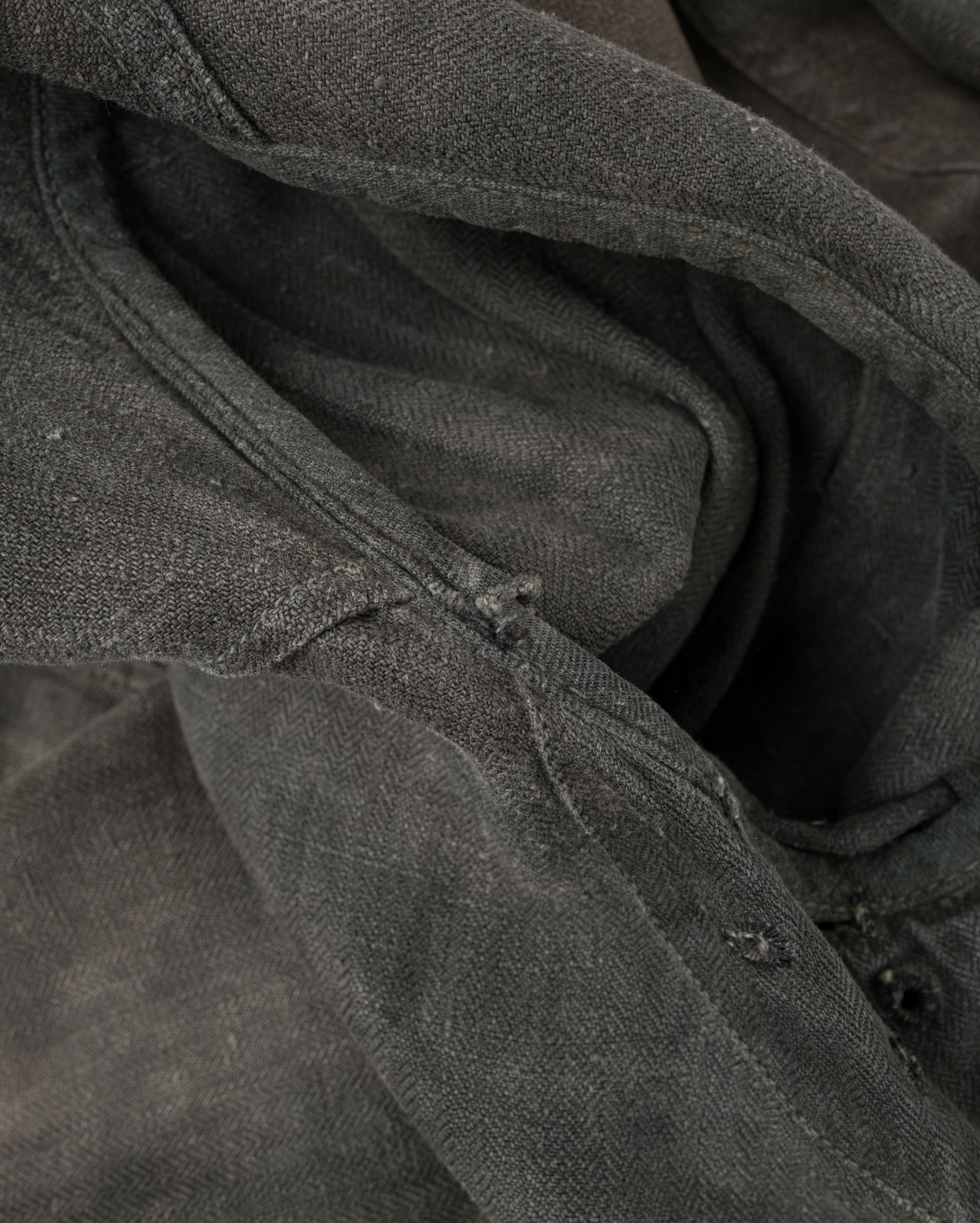 【~30's】German Air Force Gray Drillich HBT Linen Work Jacket "Unusual Color" "Luftwaffe"