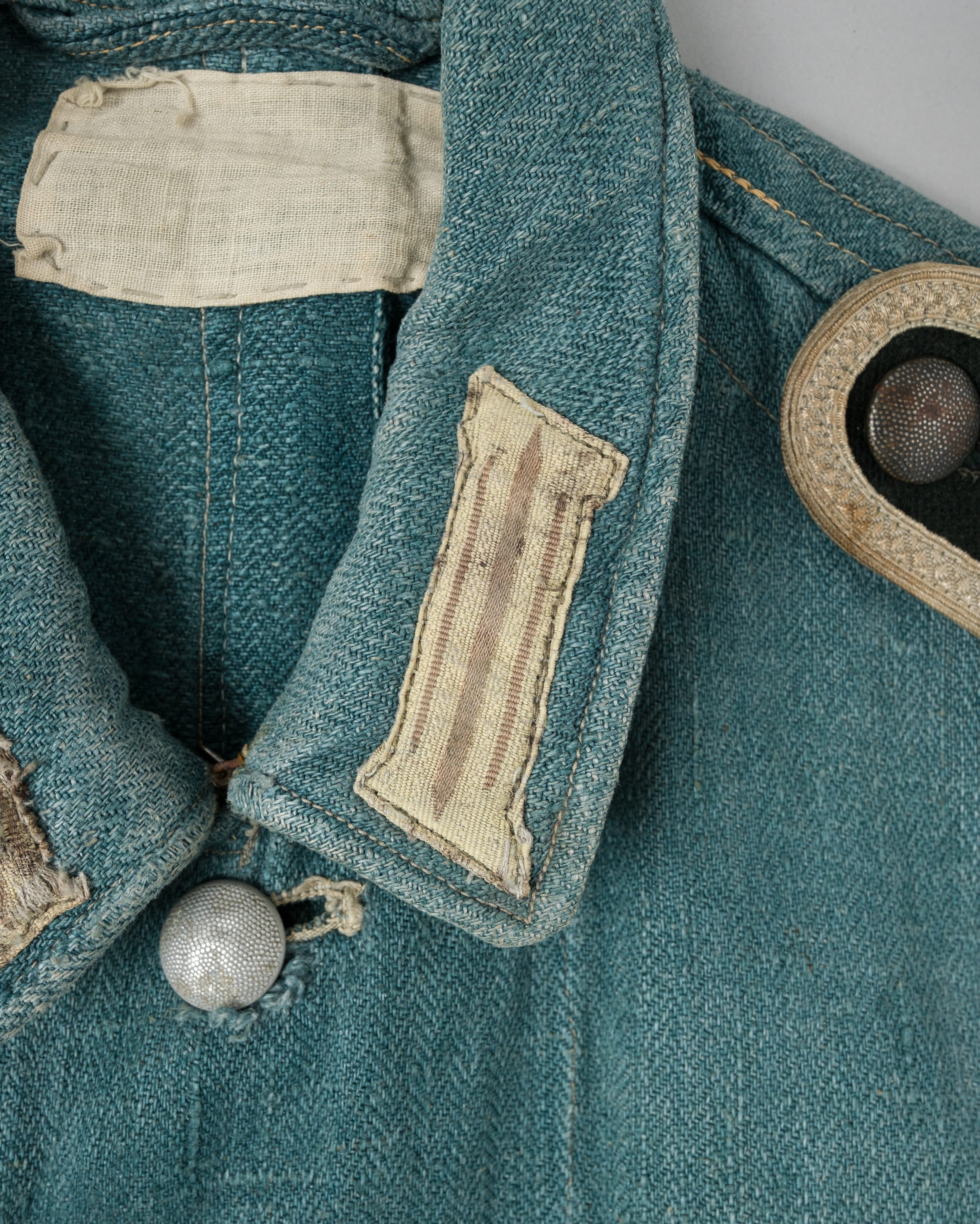 【~40's】WWII German Army Turquoise Green Drillich HBT Linen Summer Field Jacket "Wehrmacht"