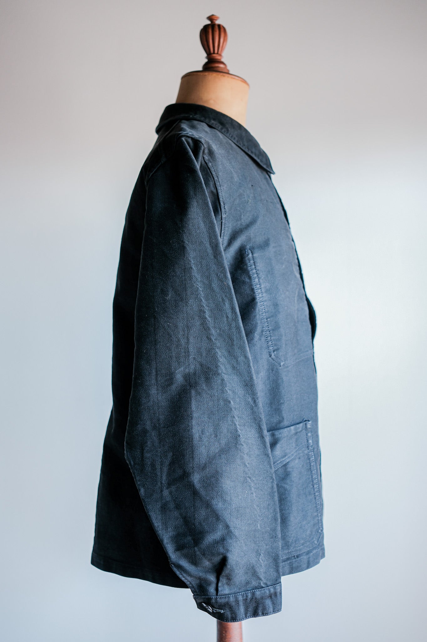 【~50's】French Vintage Black Moleskin Work Jacket