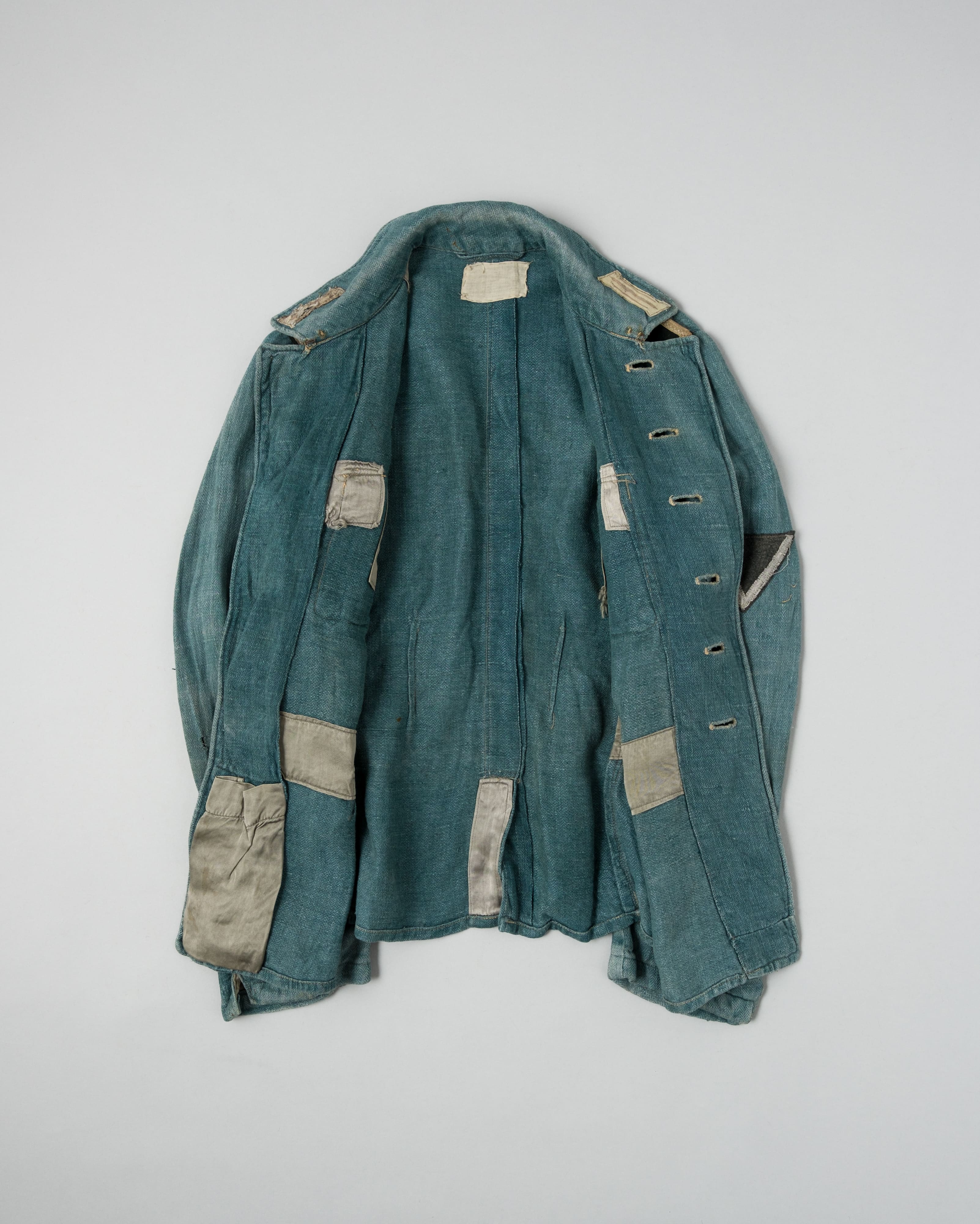 【~40's】WWII German Army Turquoise Green Drillich HBT Linen Summer Field Jacket "Wehrmacht"