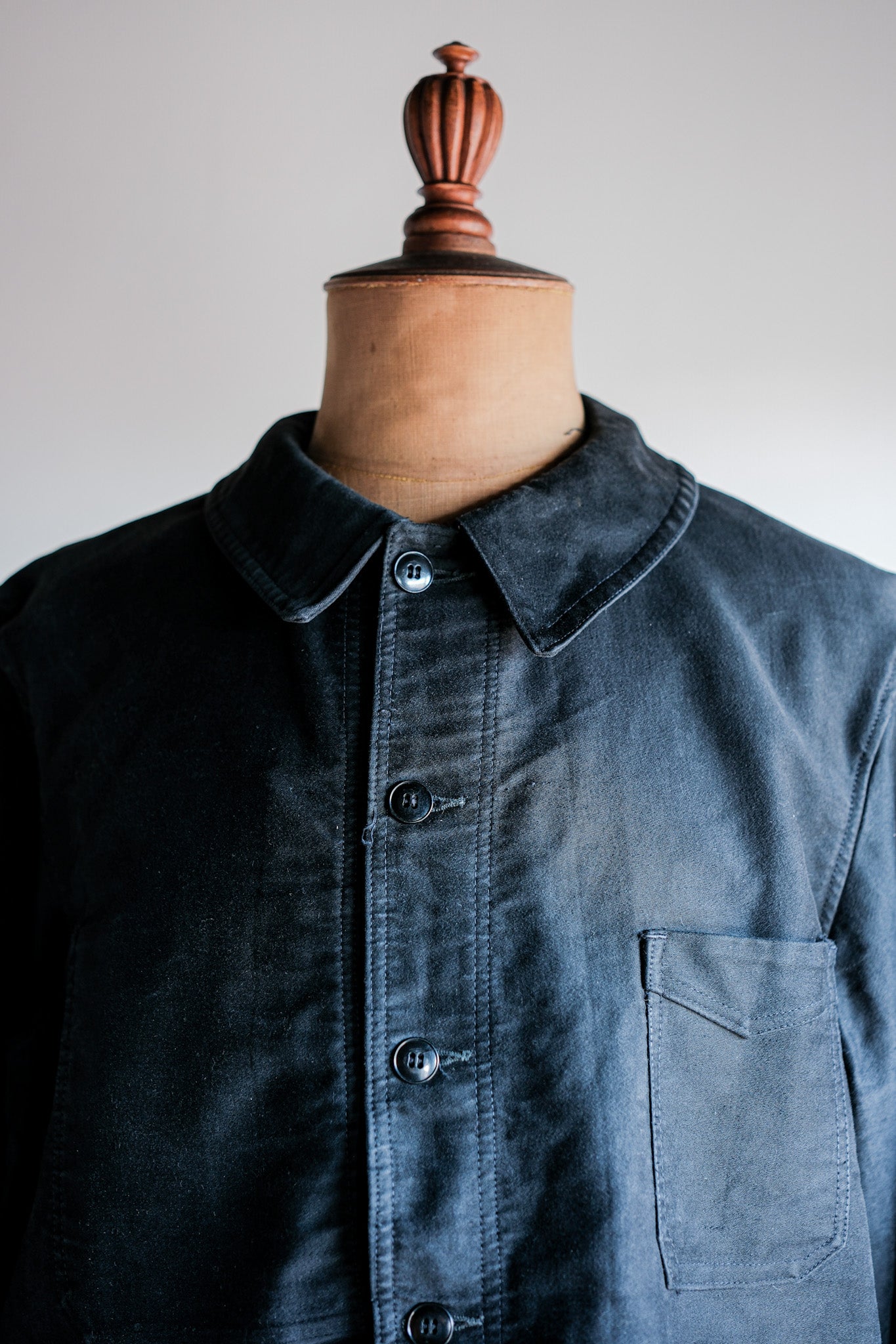 【~50's】French Vintage Black Moleskin Work Jacket