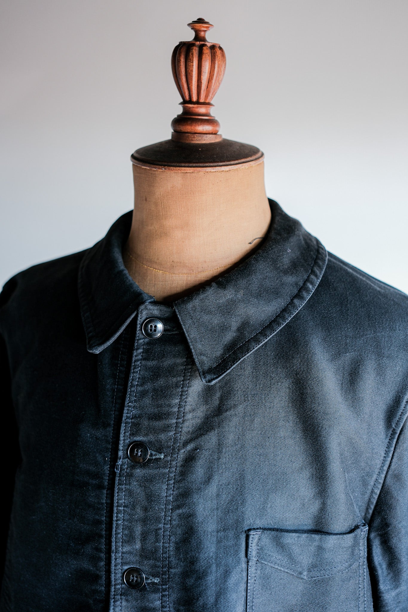 【~50's】French Vintage Black Moleskin Work Jacket