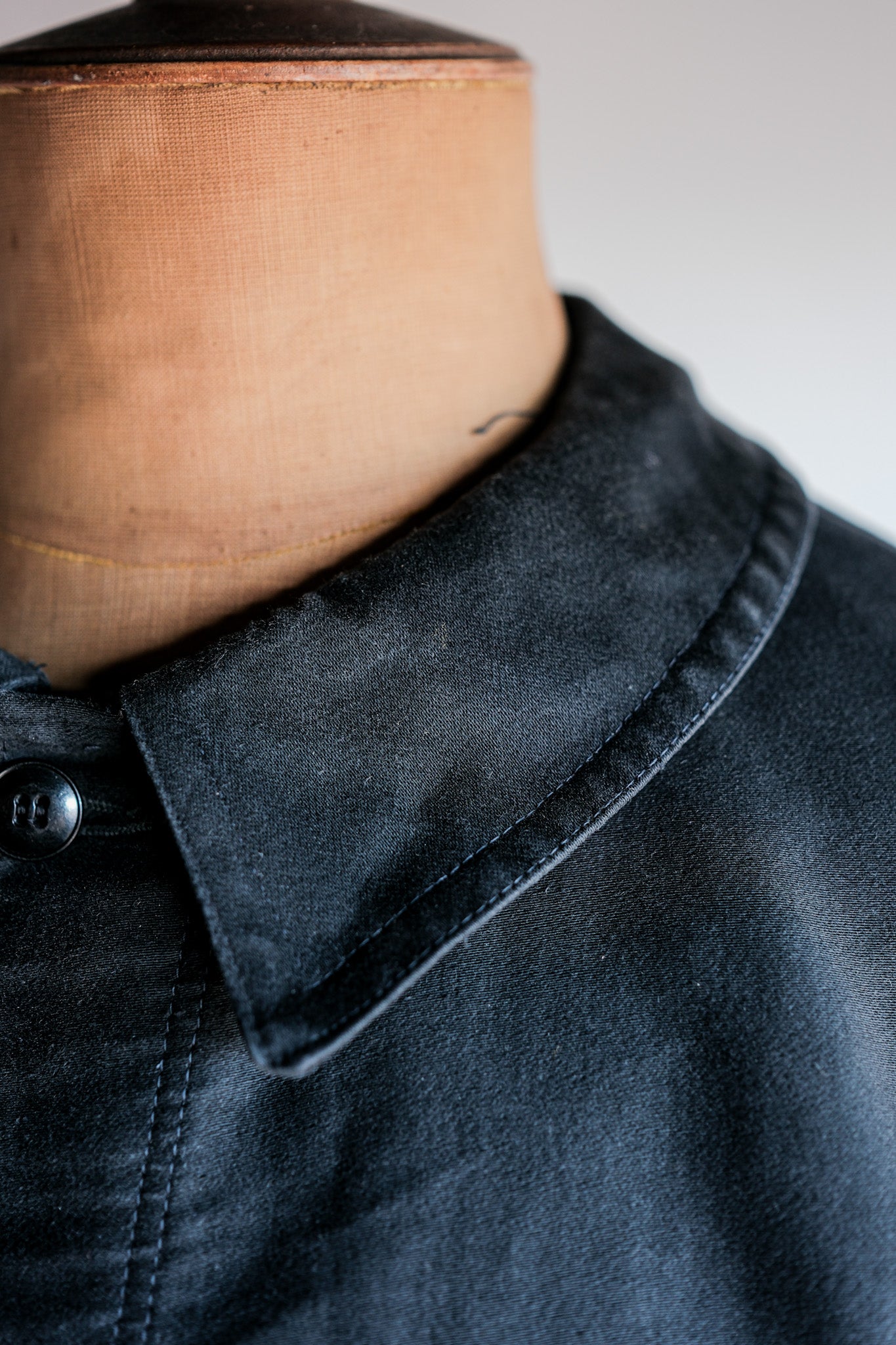 【~50's】French Vintage Black Moleskin Work Jacket