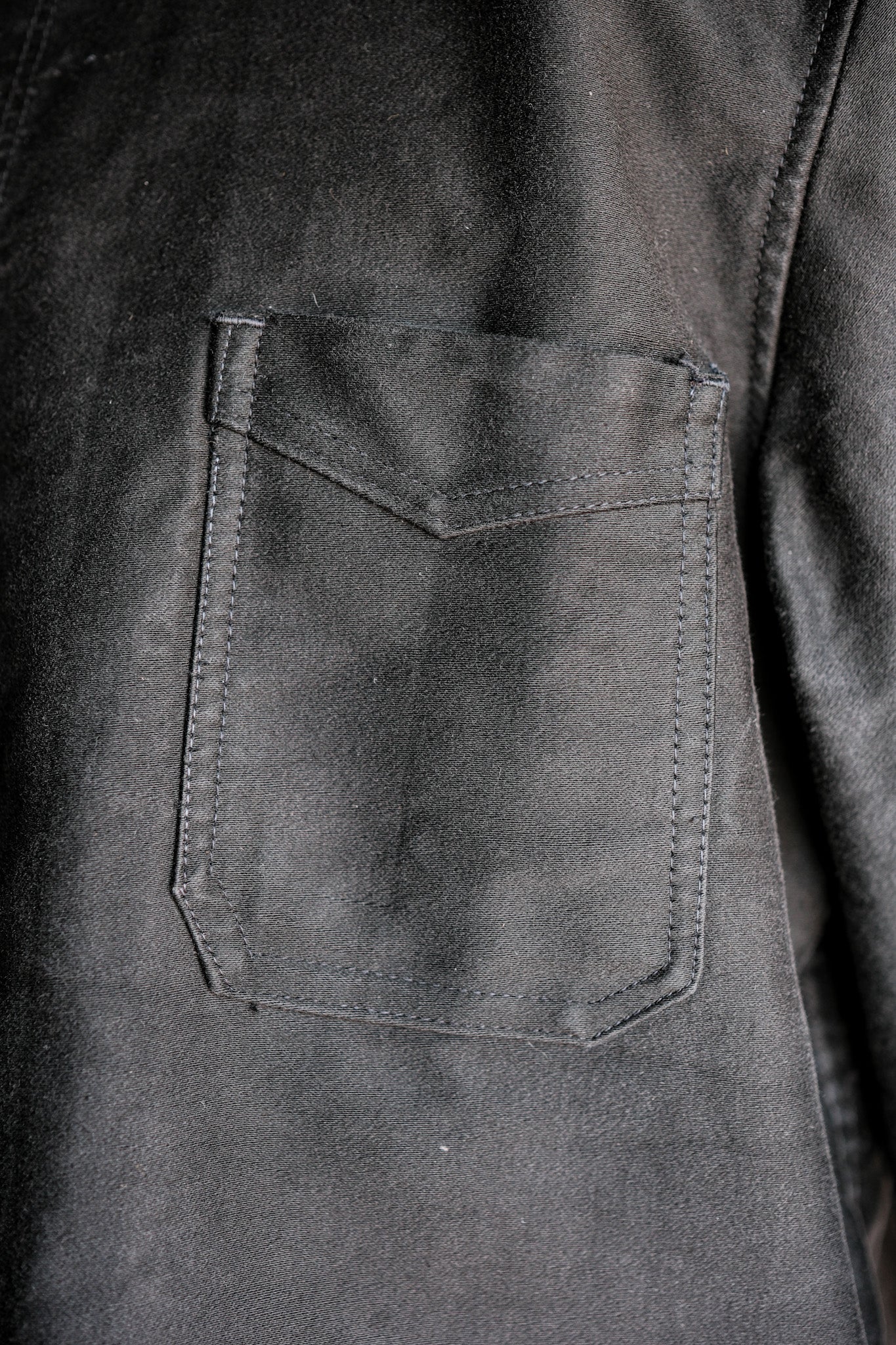 【~50's】French Vintage Black Moleskin Work Jacket