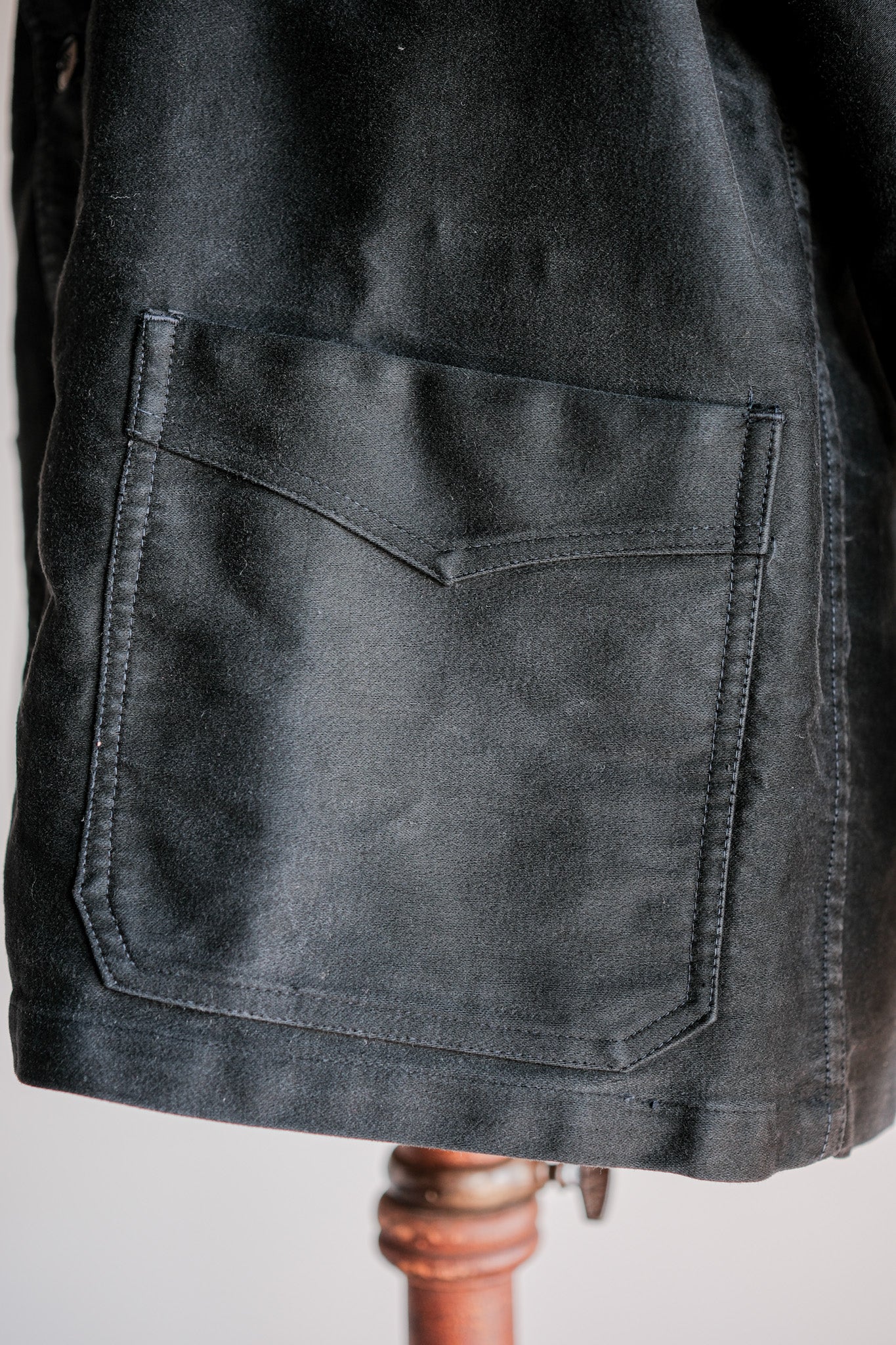 【~50's】French Vintage Black Moleskin Work Jacket