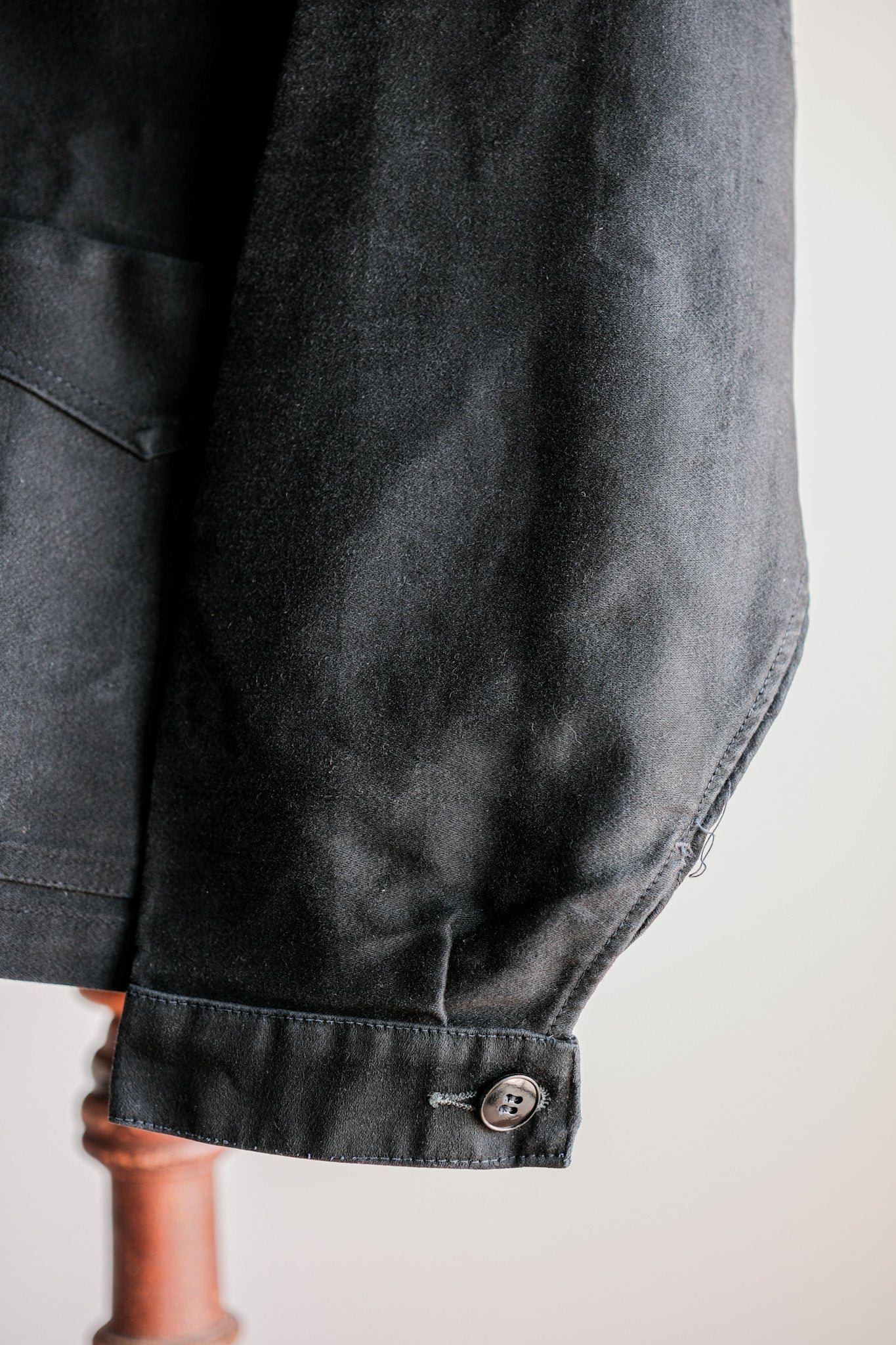 【~50's】French Vintage Black Moleskin Work Jacket
