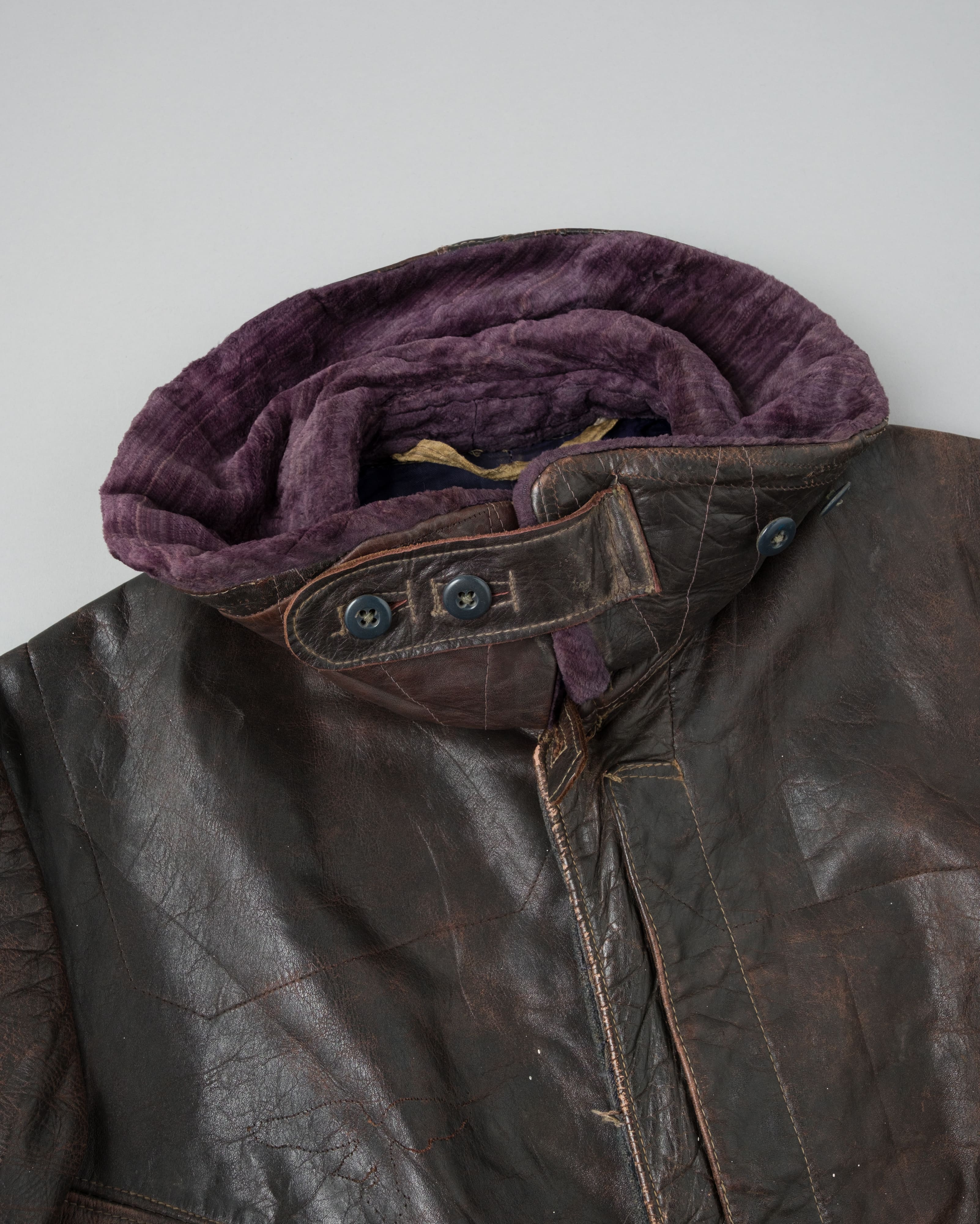 【~40's】WWII German Air Force Elite Jet Fighter Winter Leather Flight Jacket "Luftwaffe"