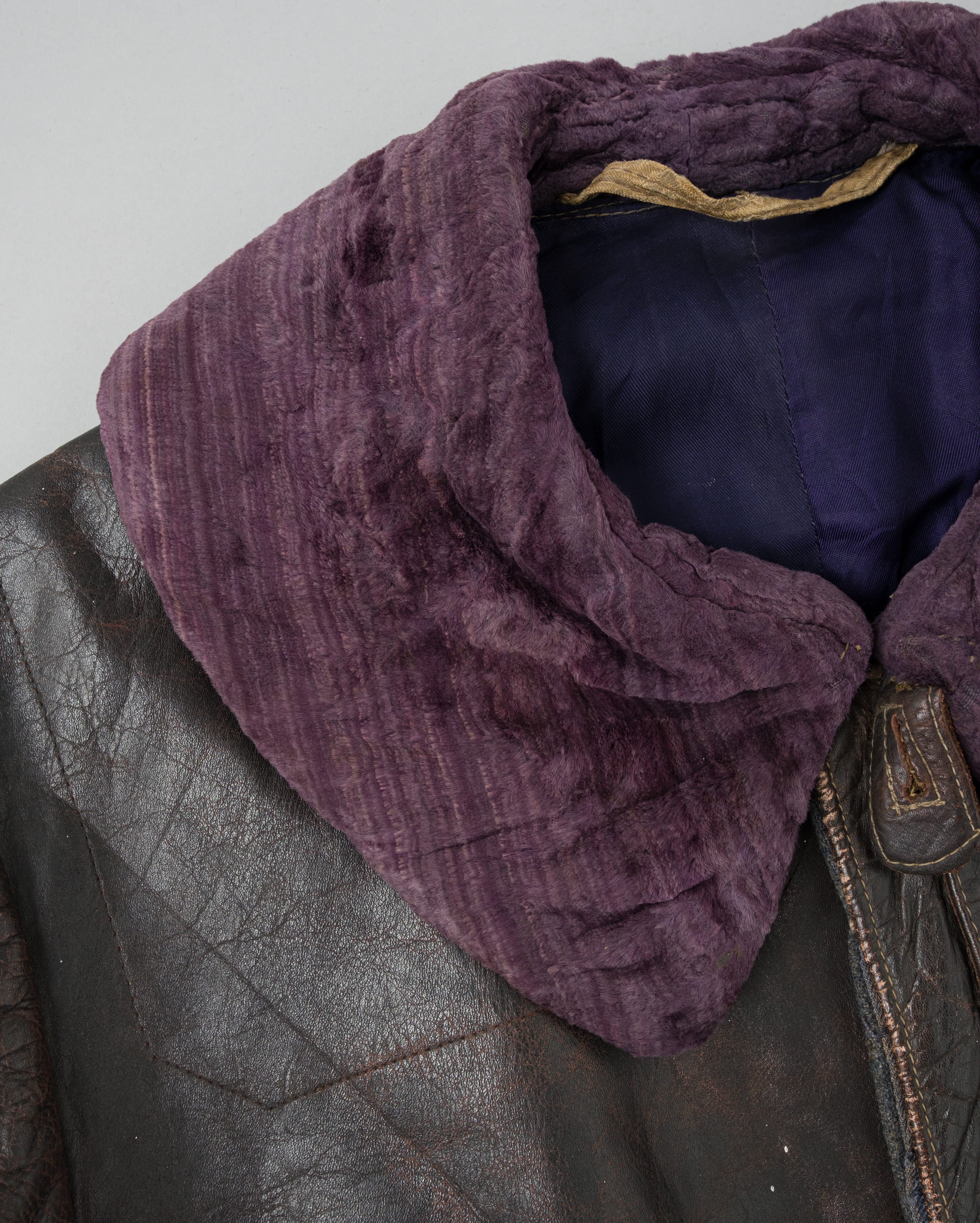 【~40's】WWII German Air Force Elite Jet Fighter Winter Leather Flight Jacket "Luftwaffe"