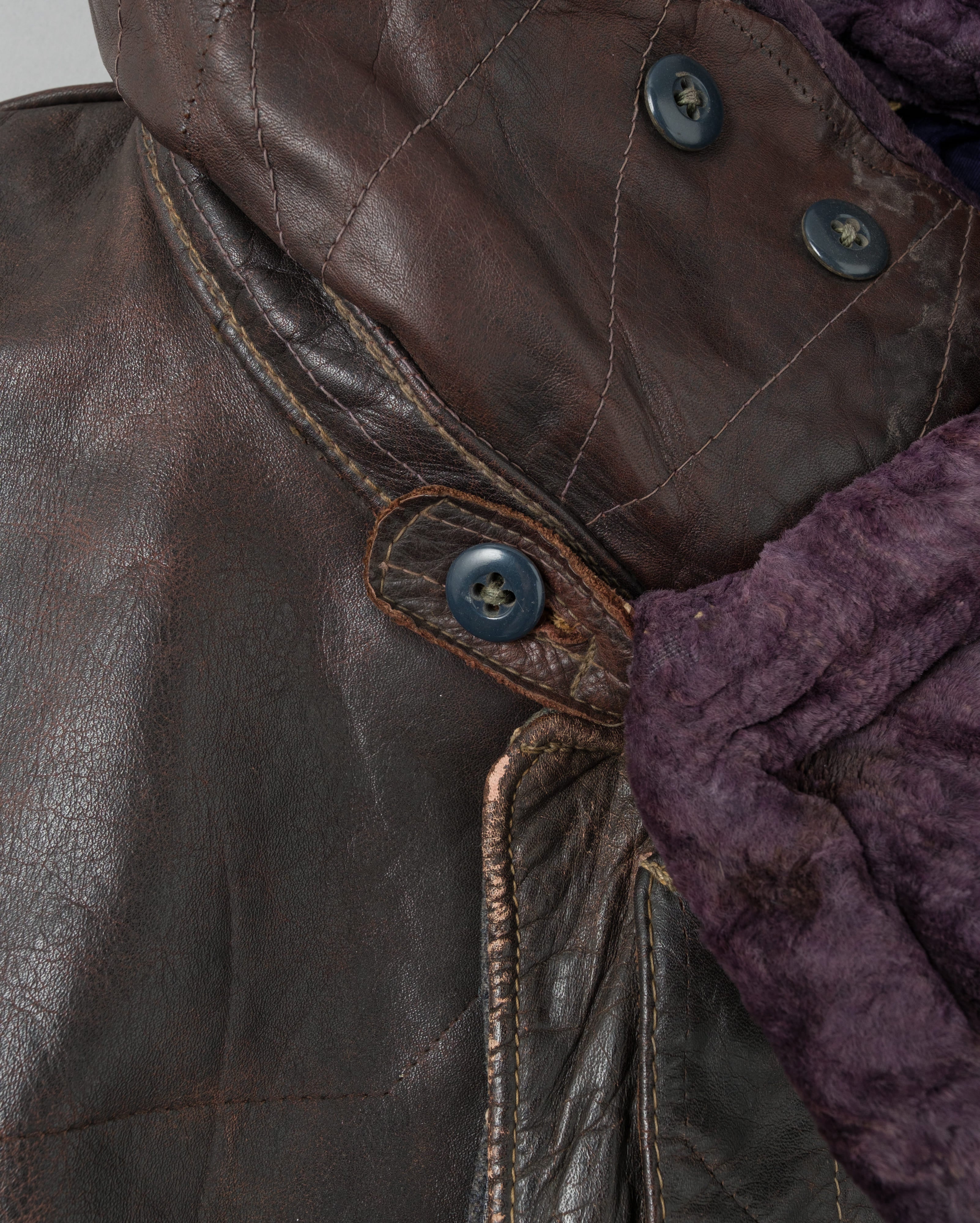 【~40's】WWII German Air Force Elite Jet Fighter Winter Leather Flight Jacket "Luftwaffe"