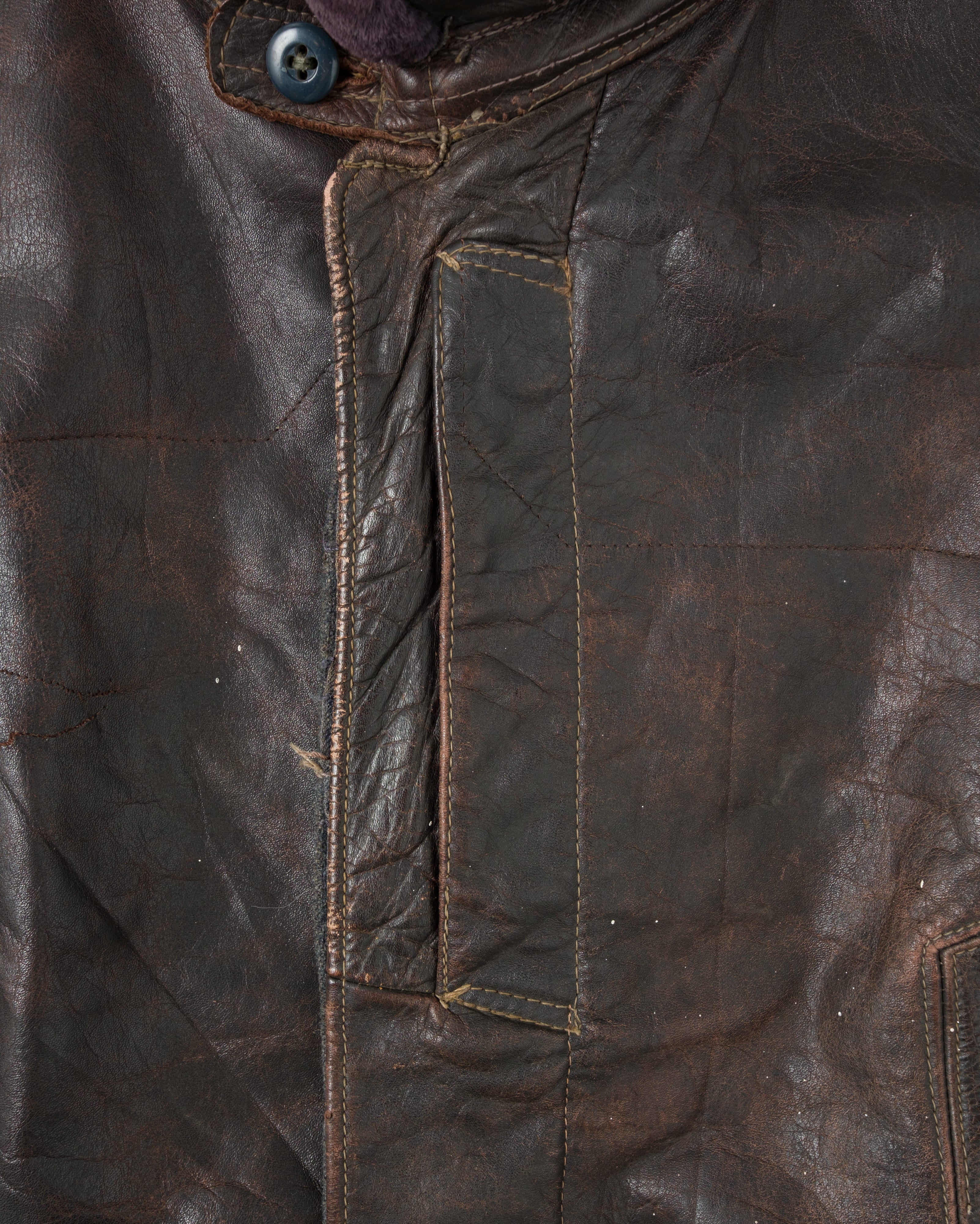 【~40's】WWII German Air Force Elite Jet Fighter Winter Leather Flight Jacket "Luftwaffe"